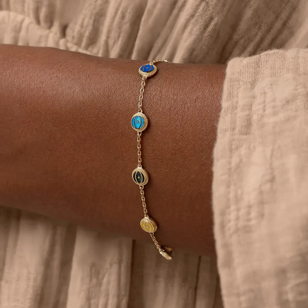 Eternal Harmony Evil Eye Chakra Gemstone Bracelet - Image 2