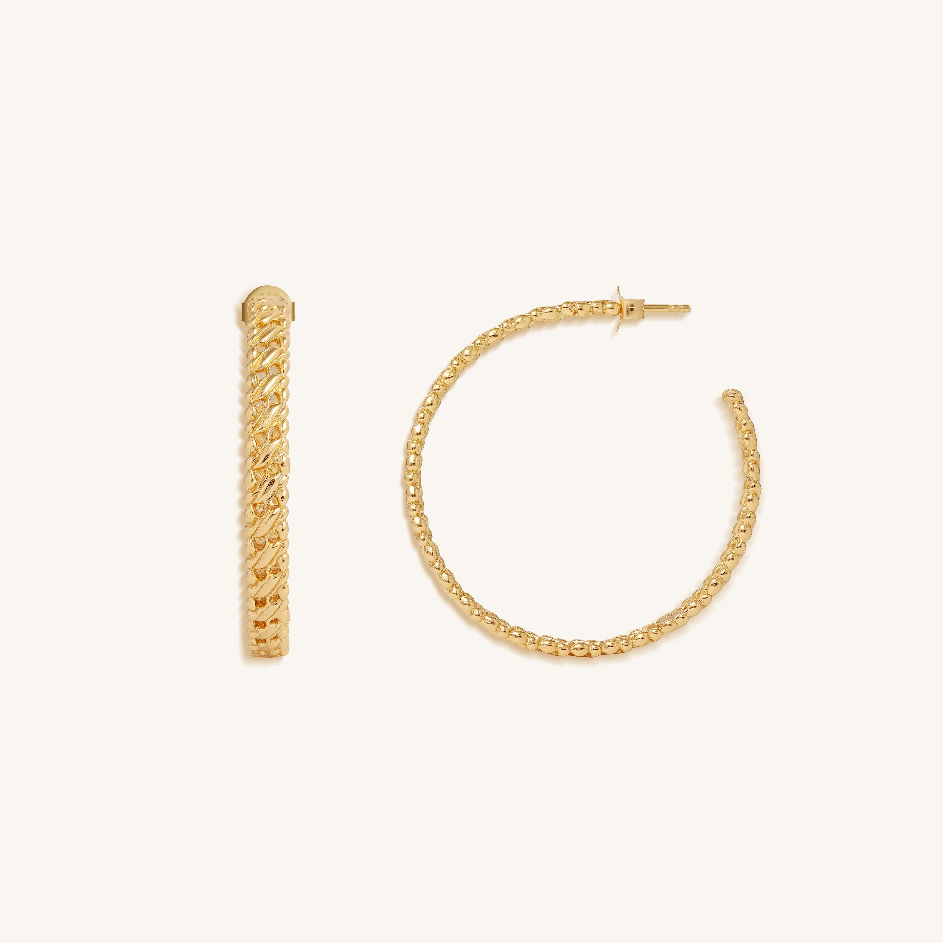 Eternal Radiance Gold Hoop Earrings - Image 3