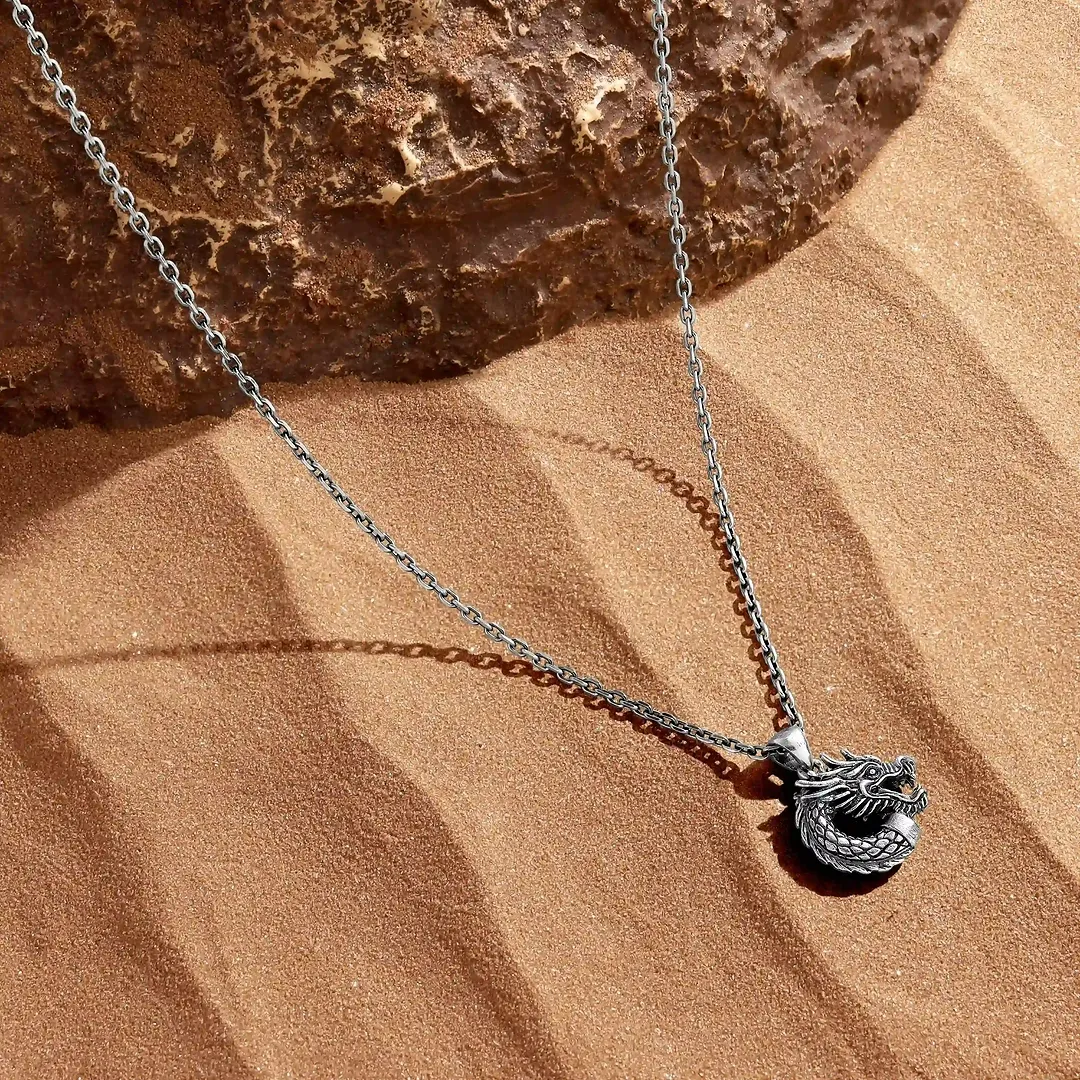 Fierce Protector Dragon Pendant Necklace