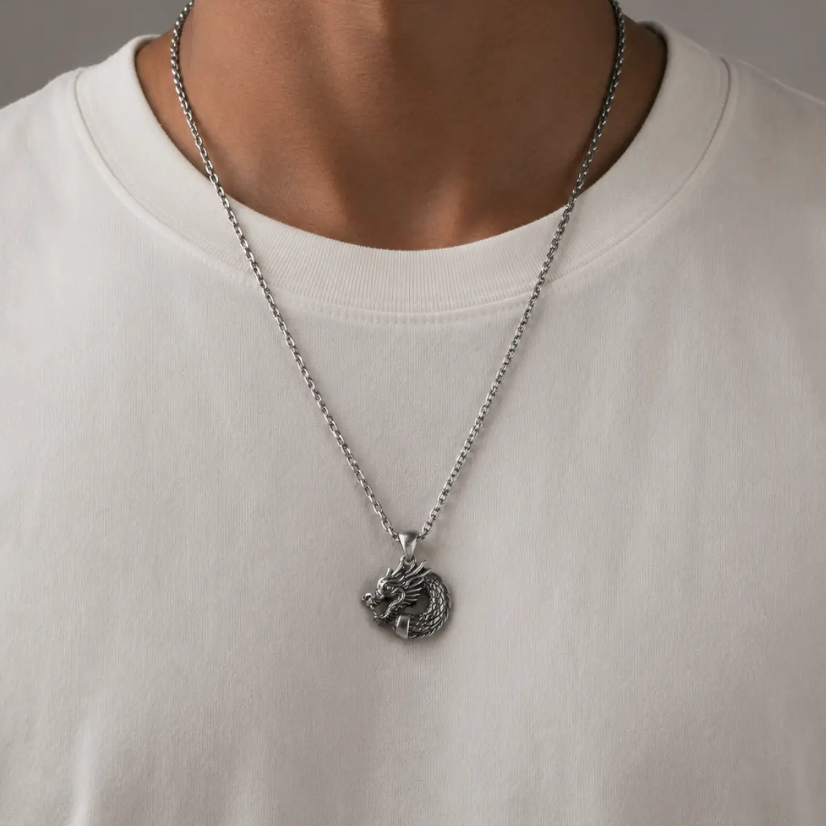 Fierce Protector Dragon Pendant Necklace - Image 2