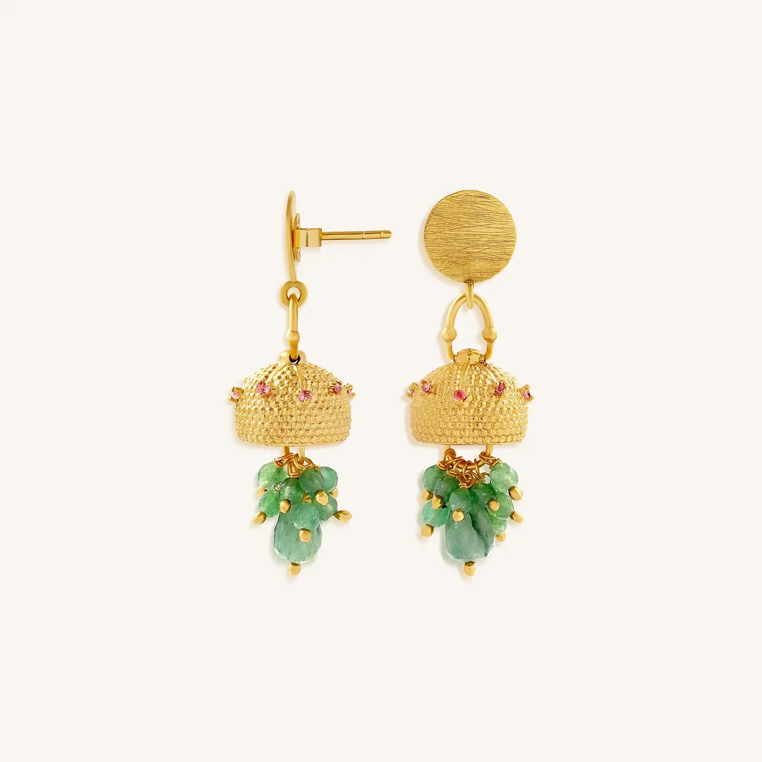 Flowing Harmony Jade Dangle Earrings - Image 2