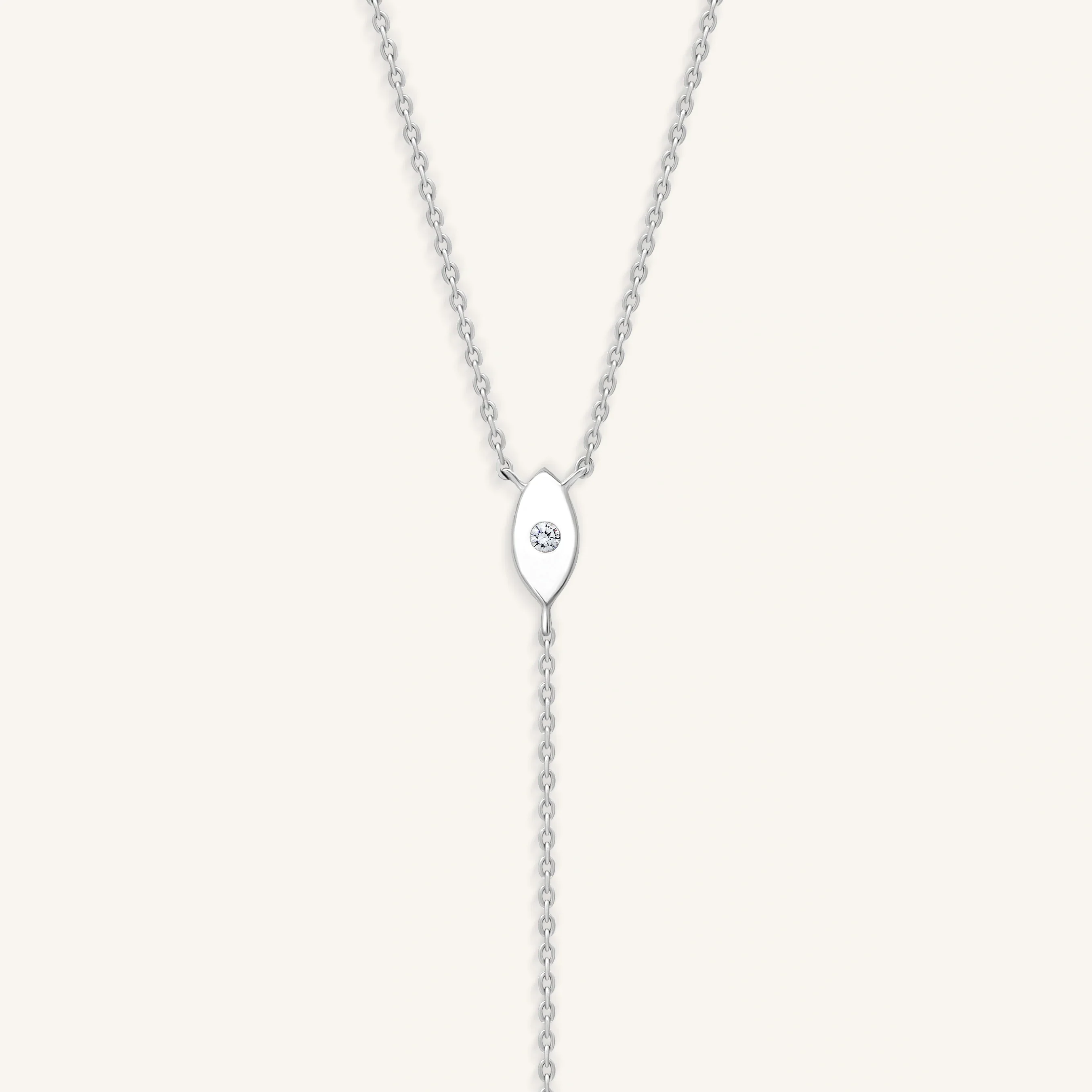 Forever Blessed Hamsa & Evil Eye Charm Silver Necklace - Image 3