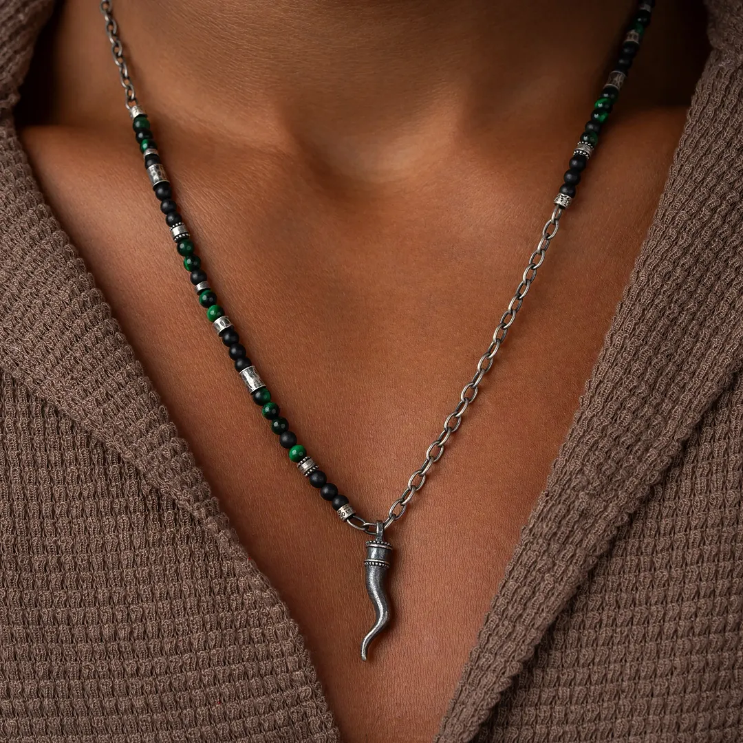Fortune Bound Cornetto Onyx & Tiger’s Eye Necklace - Image 4
