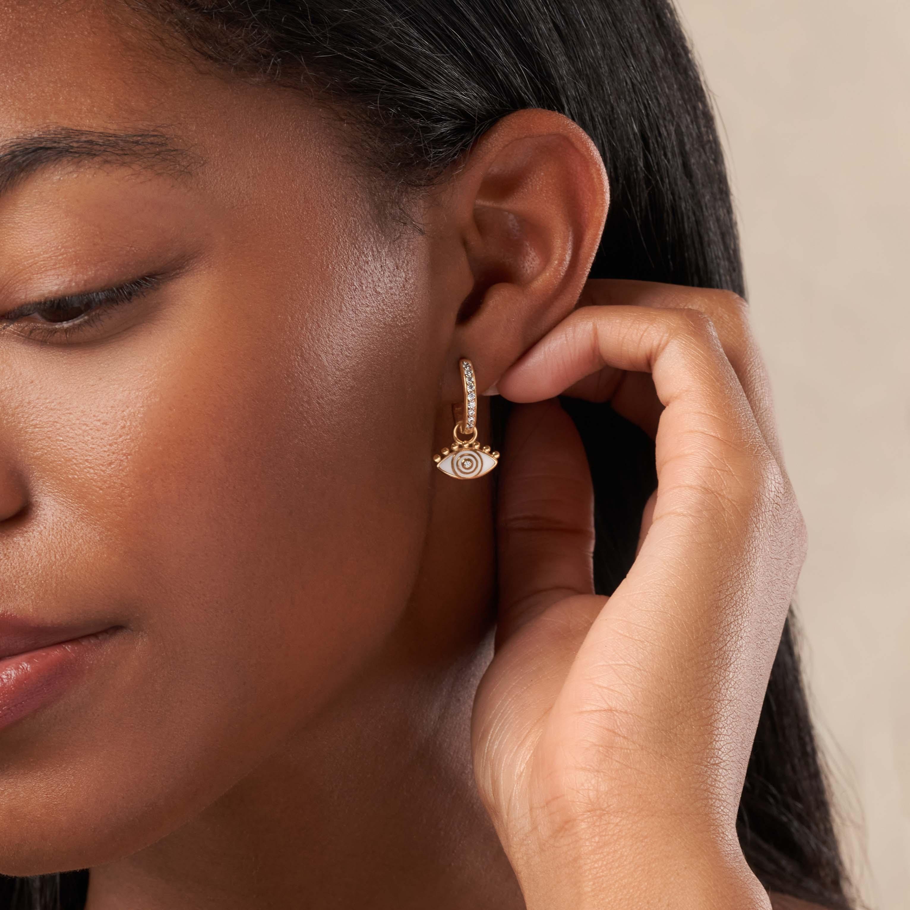 Fortune's Shield - Gold Evil Eye Earring Charm - Image 3