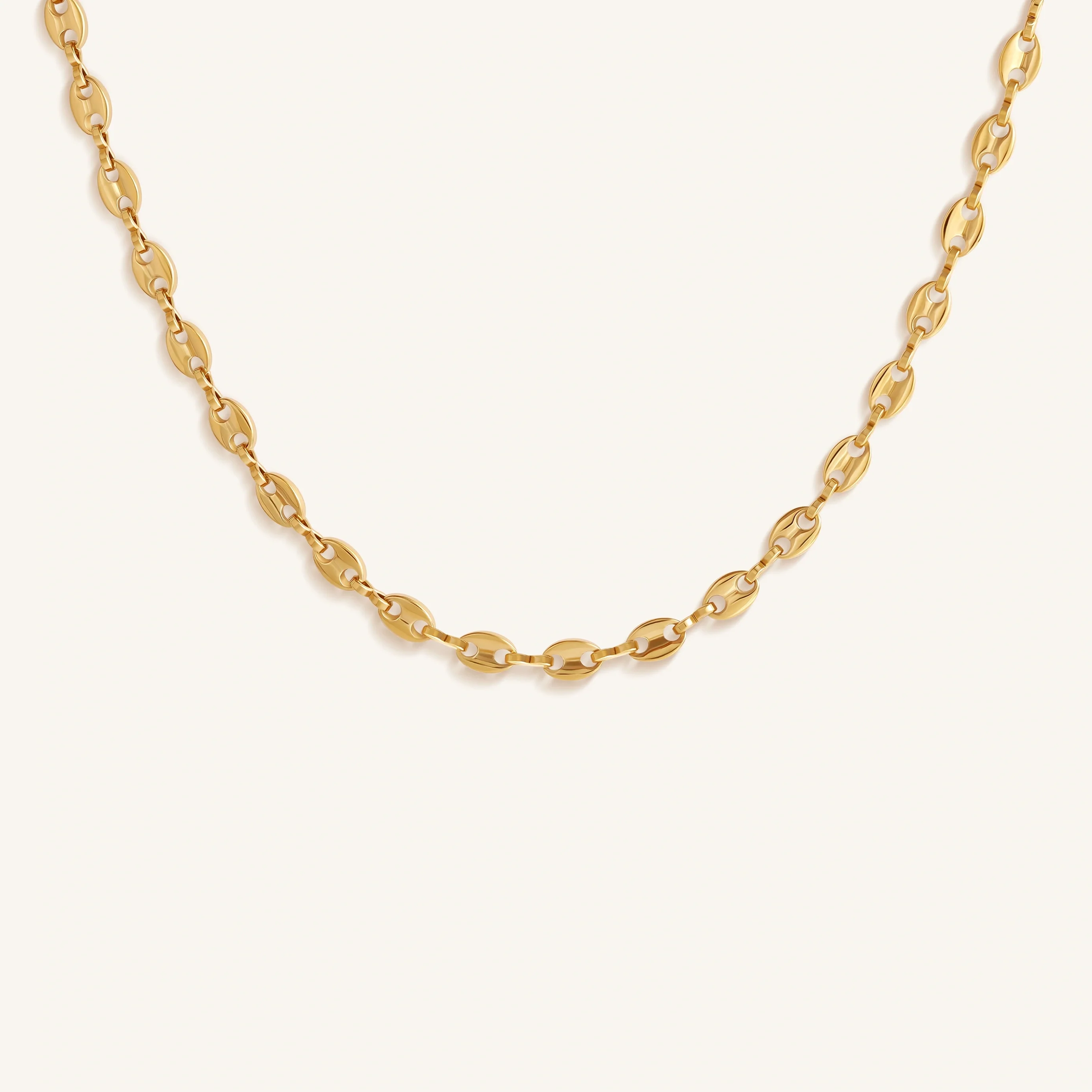 Golden Radiance Mariner-Link Chain Necklace