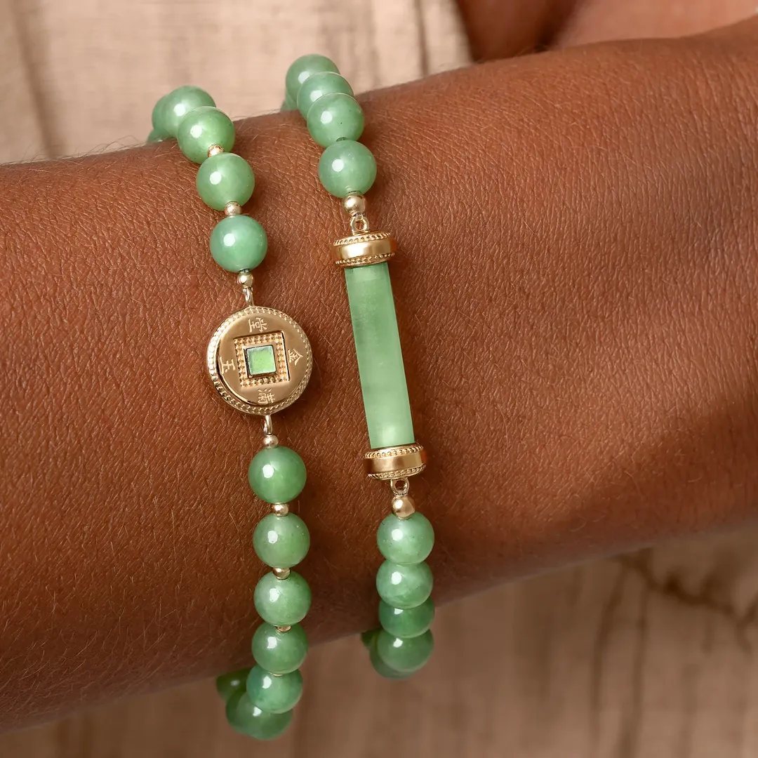 Golden Fortune Jade Lucky Coin Bracelet - Image 5