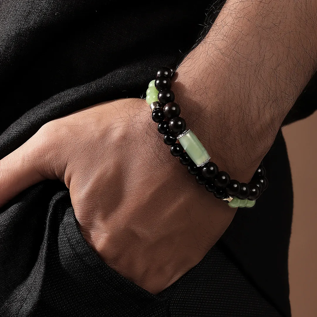 Empowered Path Onyx & Jade Symbol Bracelet - Image 2
