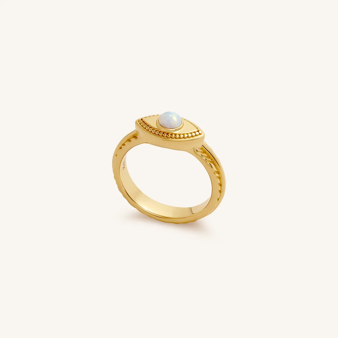 Guardian Glow Opal Evil Eye Ring