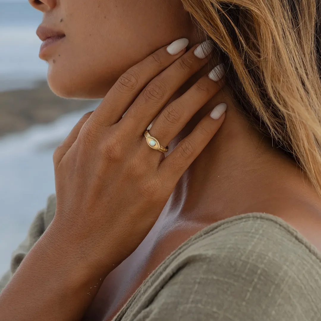 Guardian Glow Opal Evil Eye Ring - Image 2