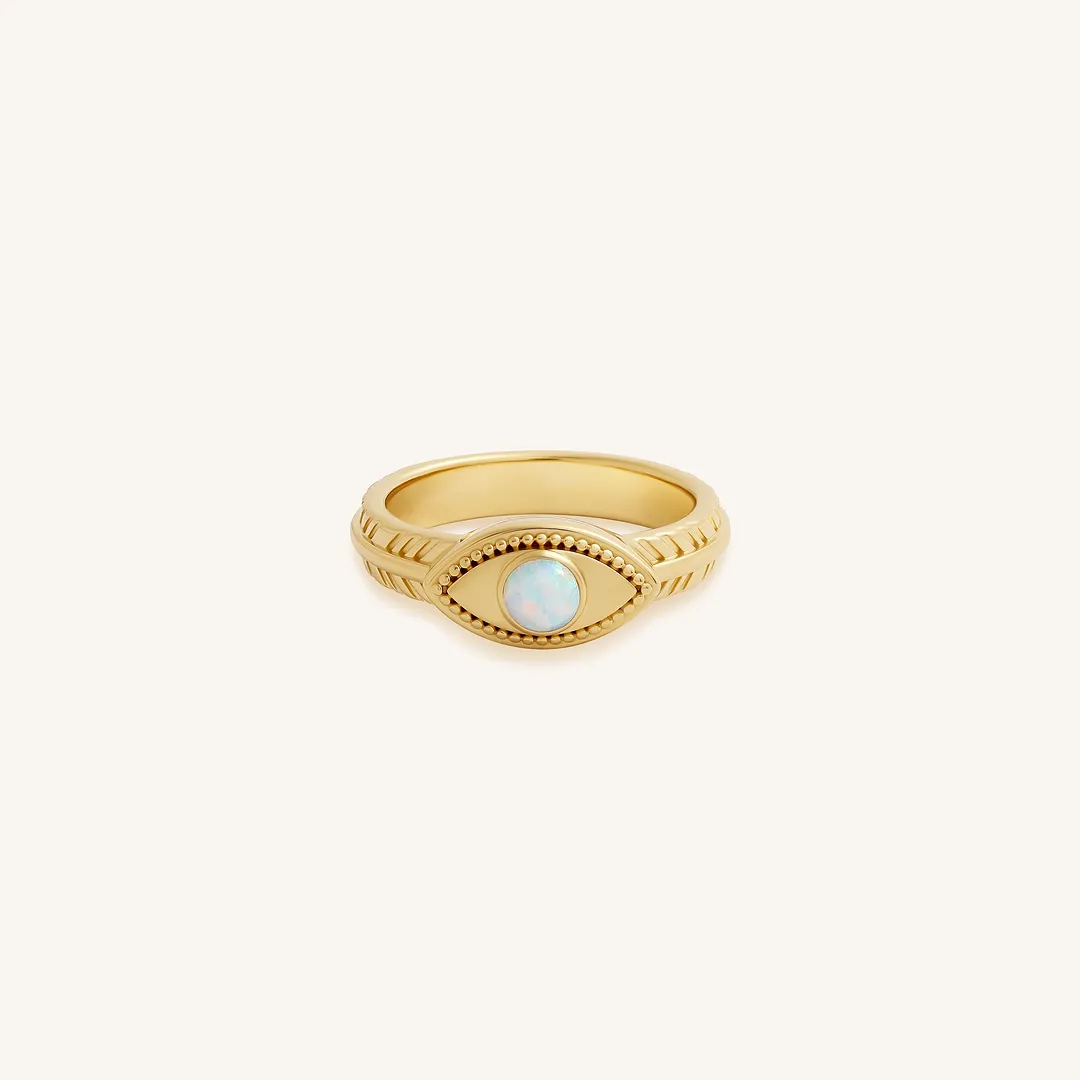 Guardian Glow Opal Evil Eye Ring - Image 3
