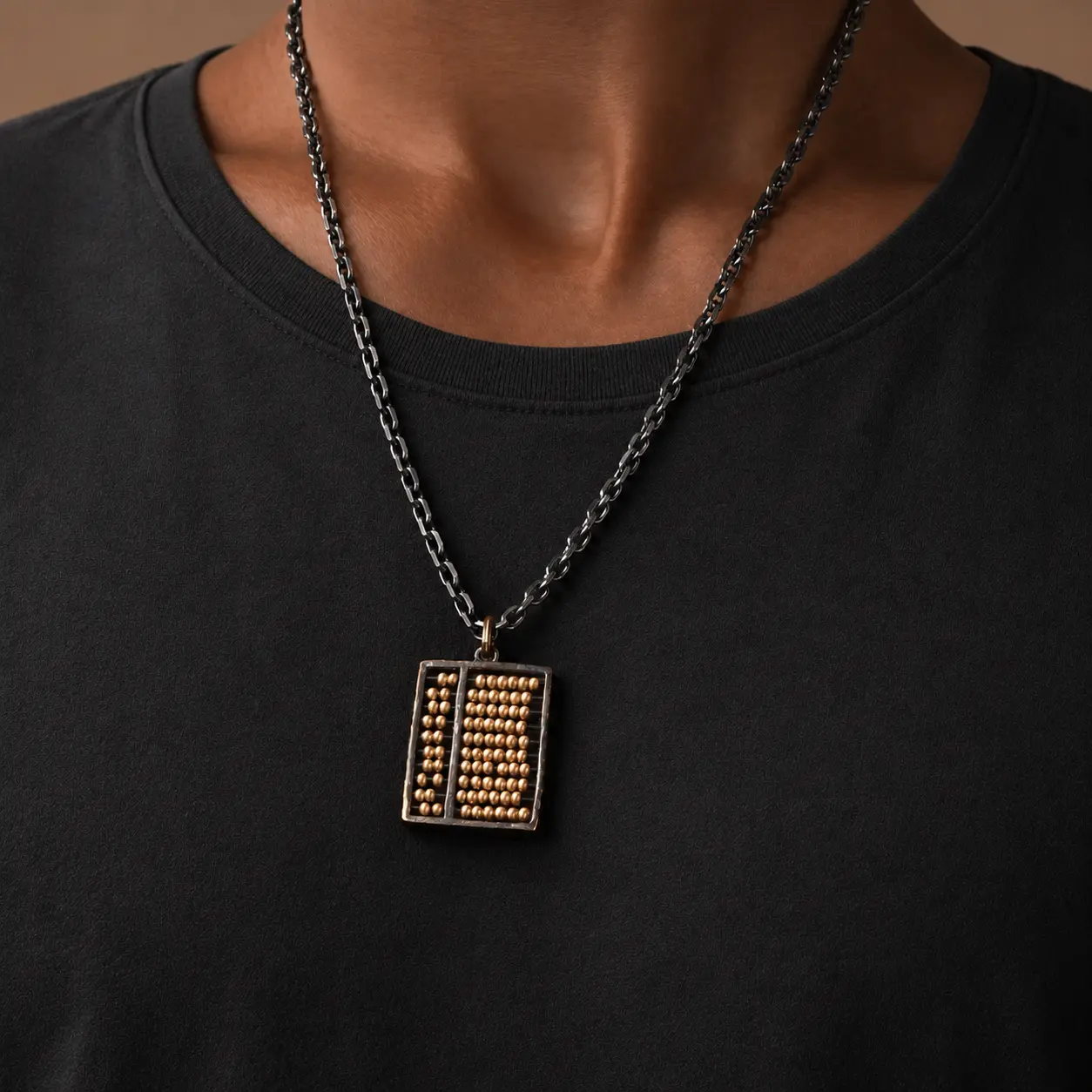 Harmonic Axis Abacus Pendant Chain Necklace - Image 2