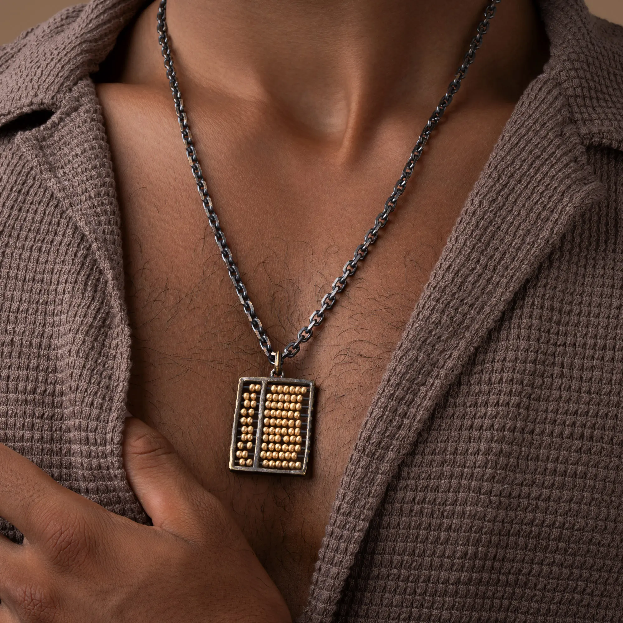 Harmonic Axis Abacus Pendant Chain Necklace - Image 4