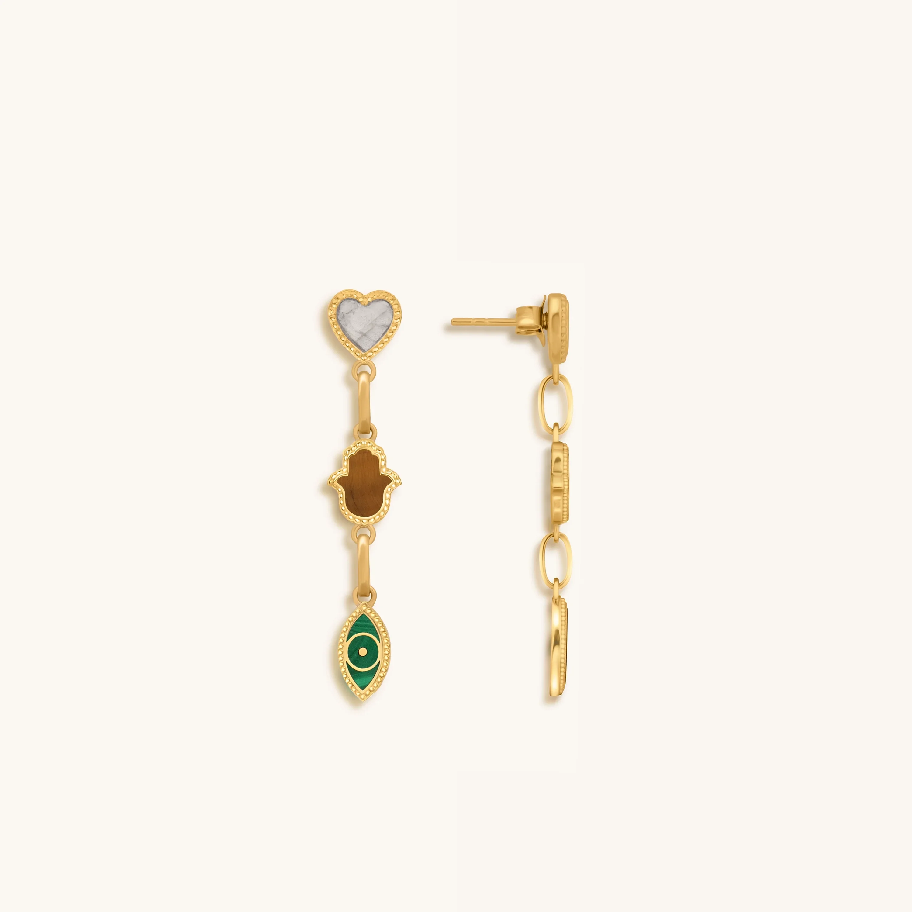 Heart’s Desire Multi-Symbol & Multi-Stone Earrings - Image 3
