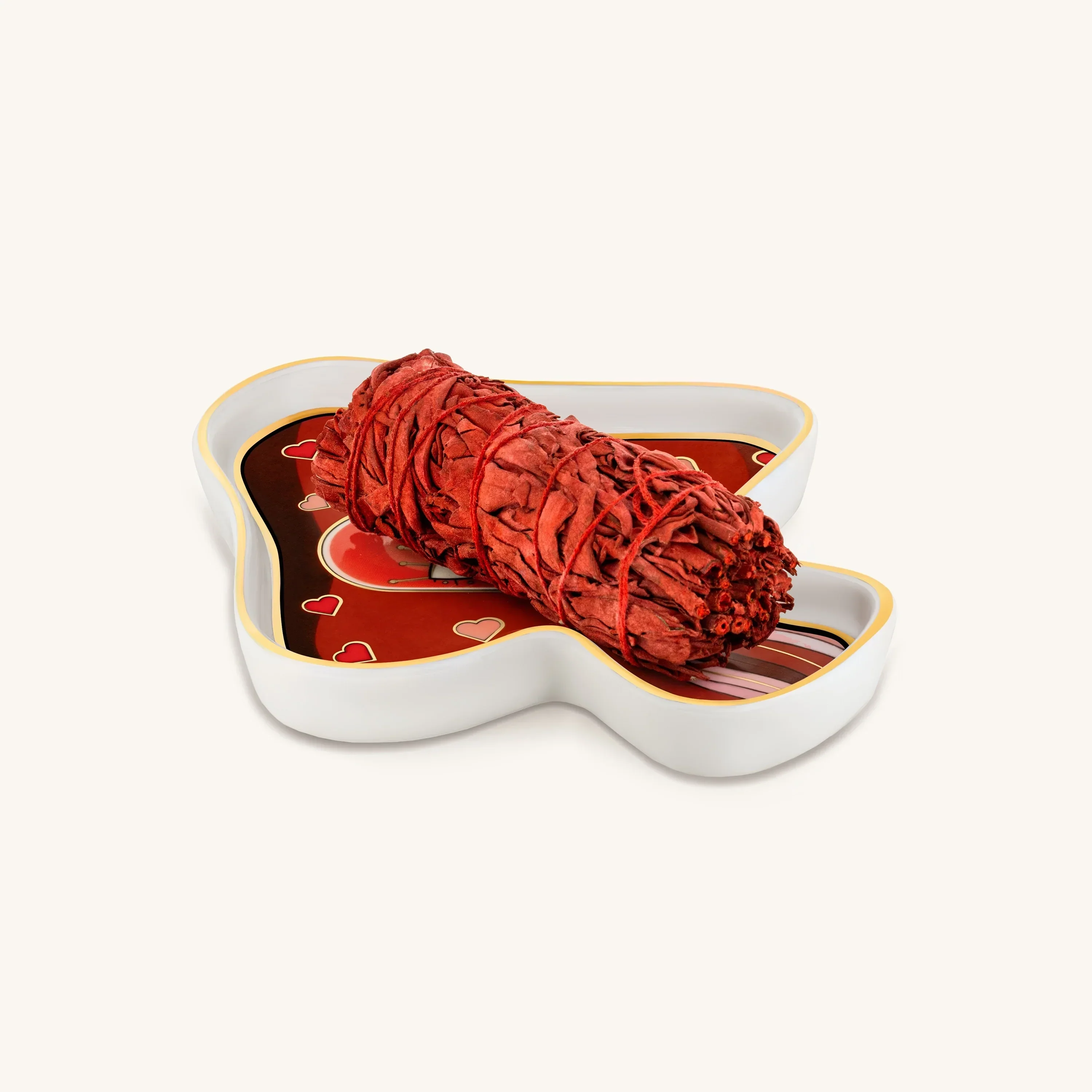 Hopeful Heart Red Evil Eye Heart Ceramic Mushroom Plate - Image 3