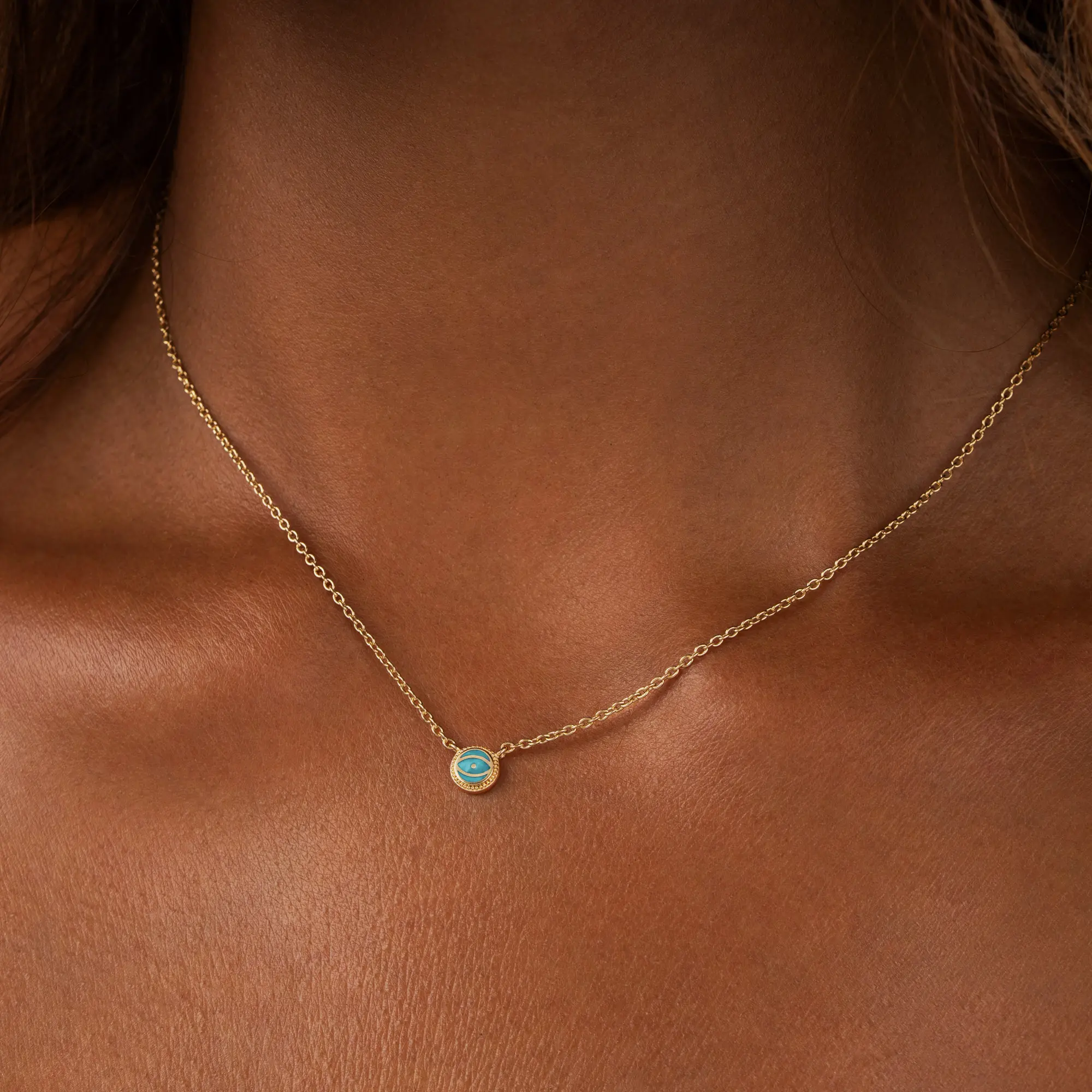 Horizon Spirit Turquoise December Birthstone Gold Necklace - Image 2