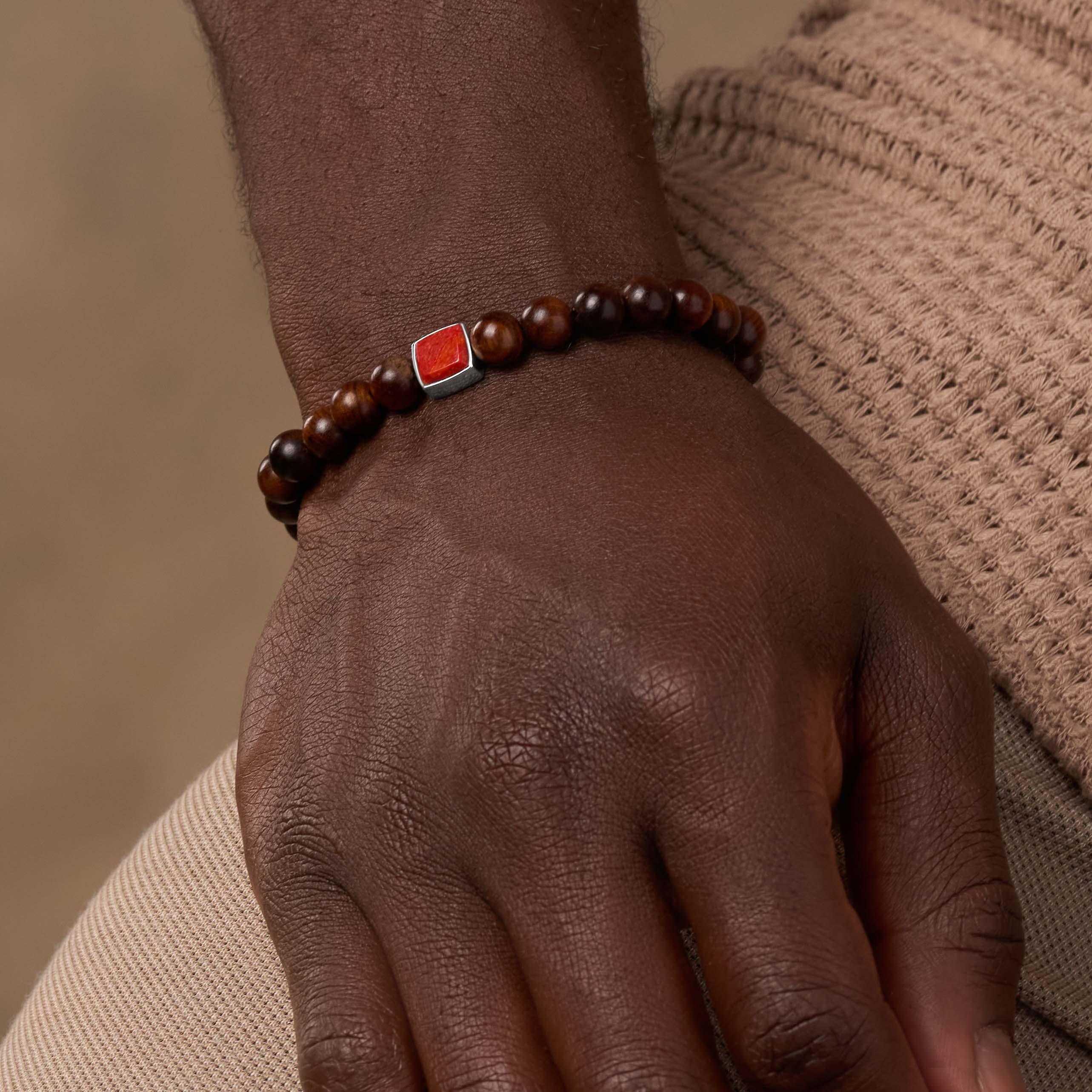 Impeccable Spirit Wood Coral Charm Silver Bracelet - Image 2