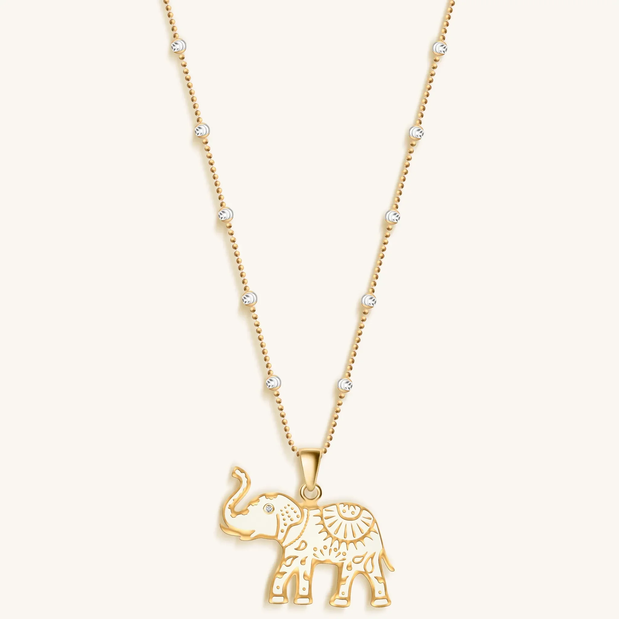 Infinite Wisdom Gold Plated Elephant Pendant Necklace - Image 3