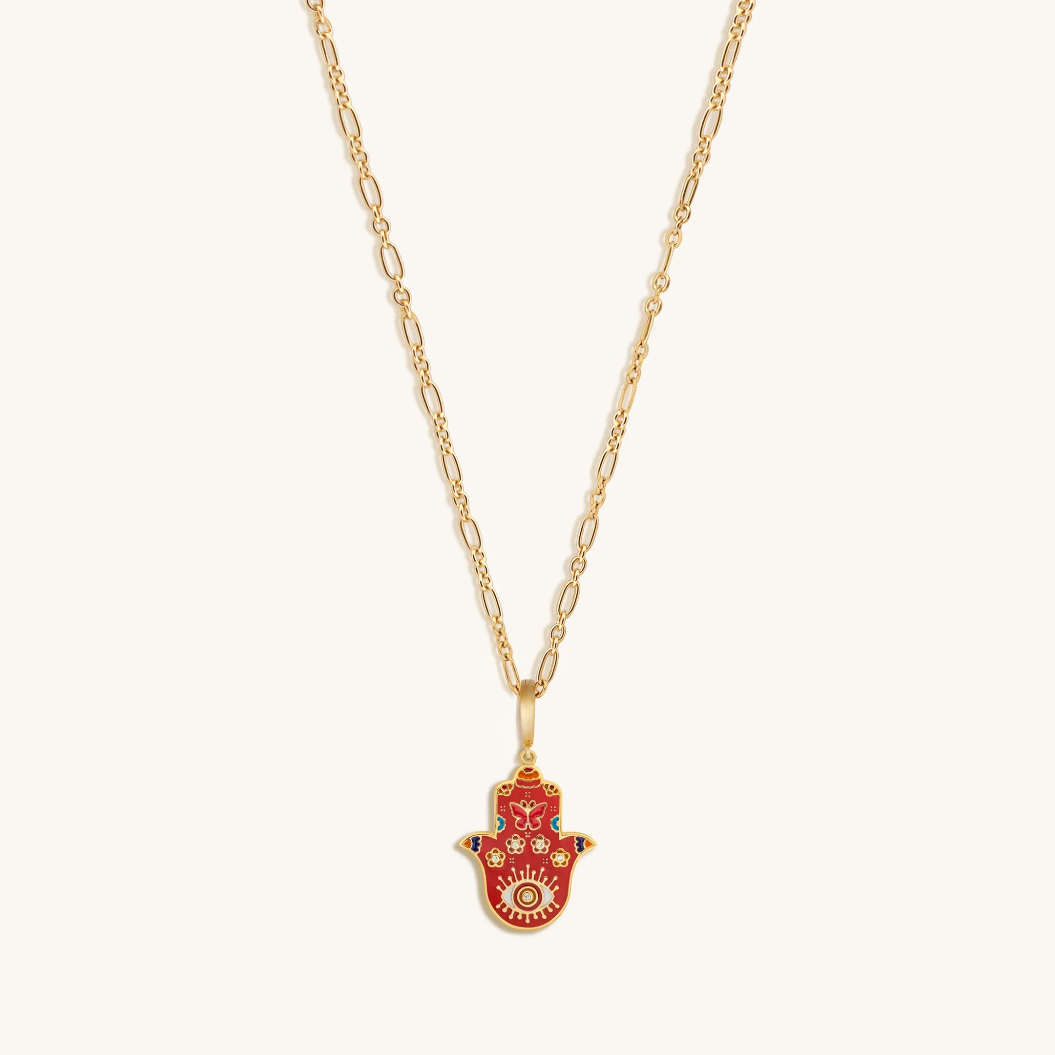 Inner Power Hamsa Hand Charm Necklace
