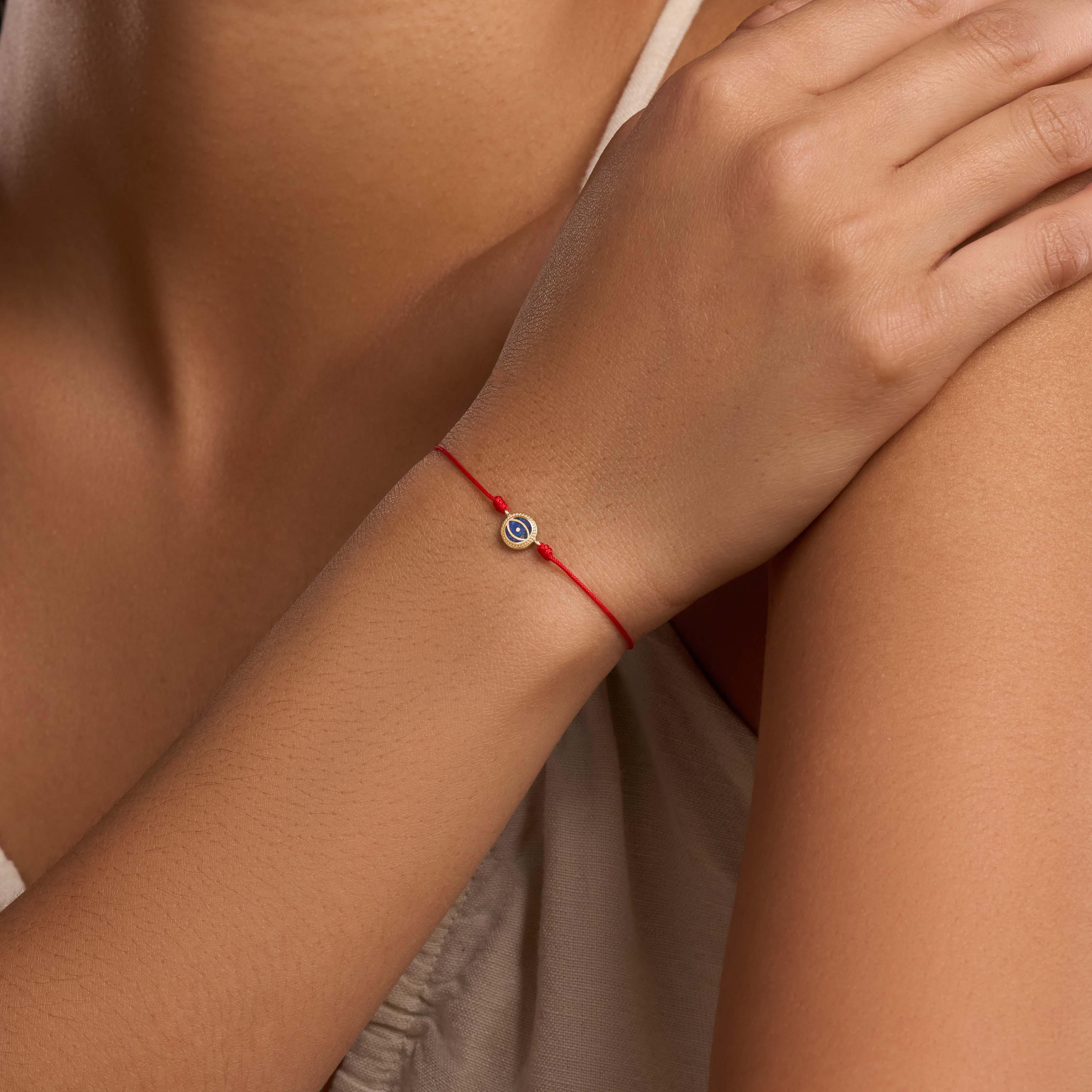 Inner Strength Lapis Lazuli Evil Eye Red String Bracelet - Image 2