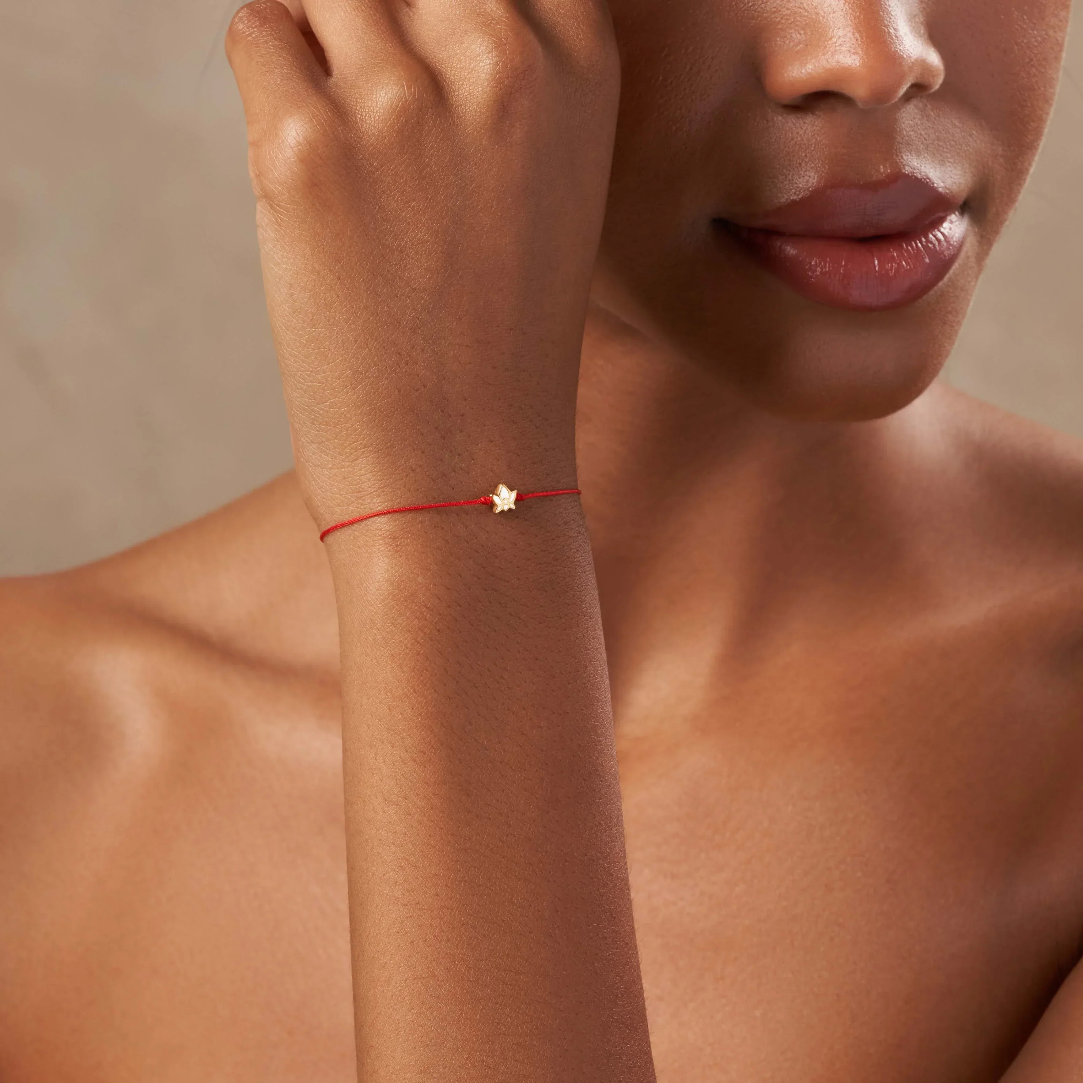 Innocent Guardian Lotus Red String Bracelet - Image 2