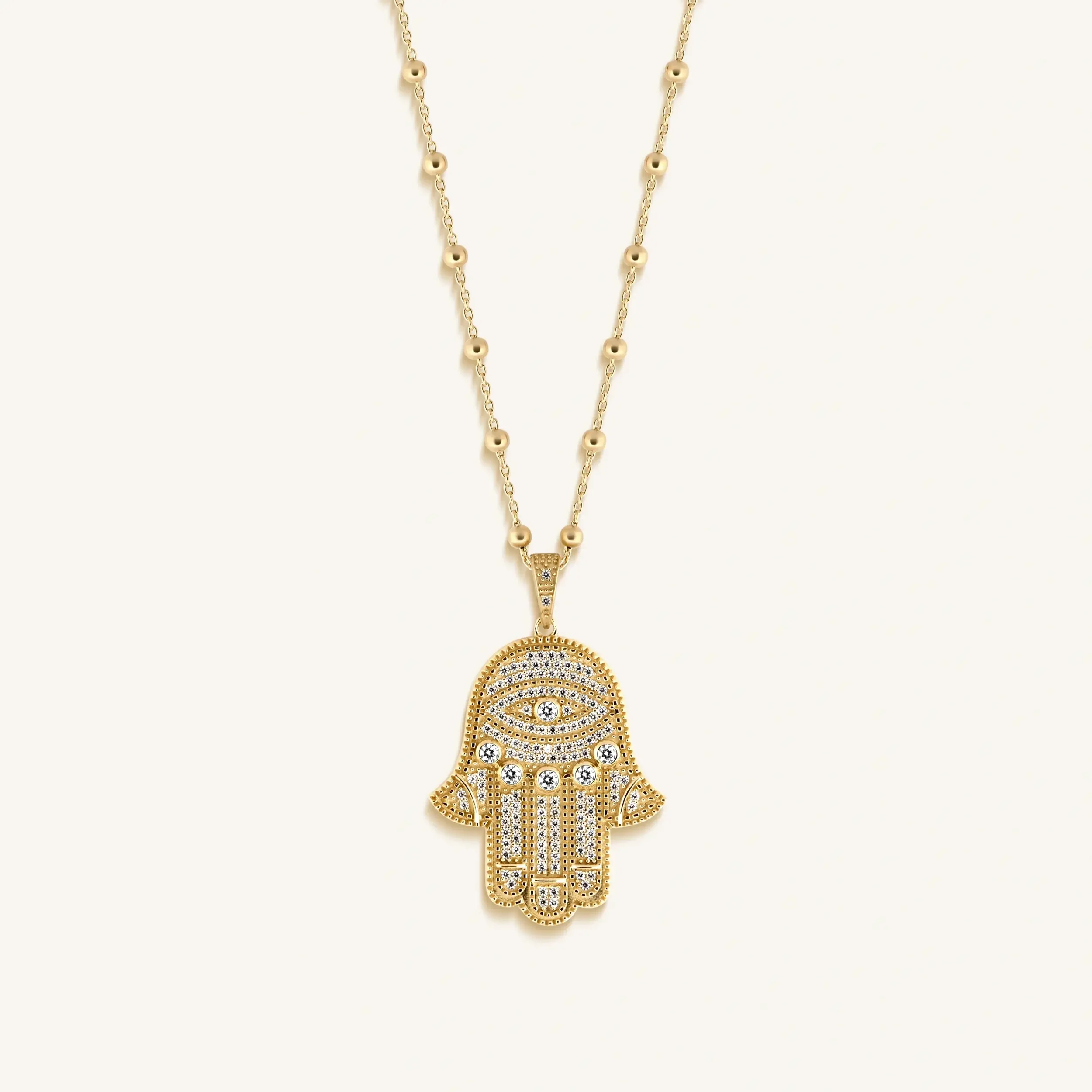 Inspired Action Gold Evil Eye & Hamsa Hand Necklace - Image 5