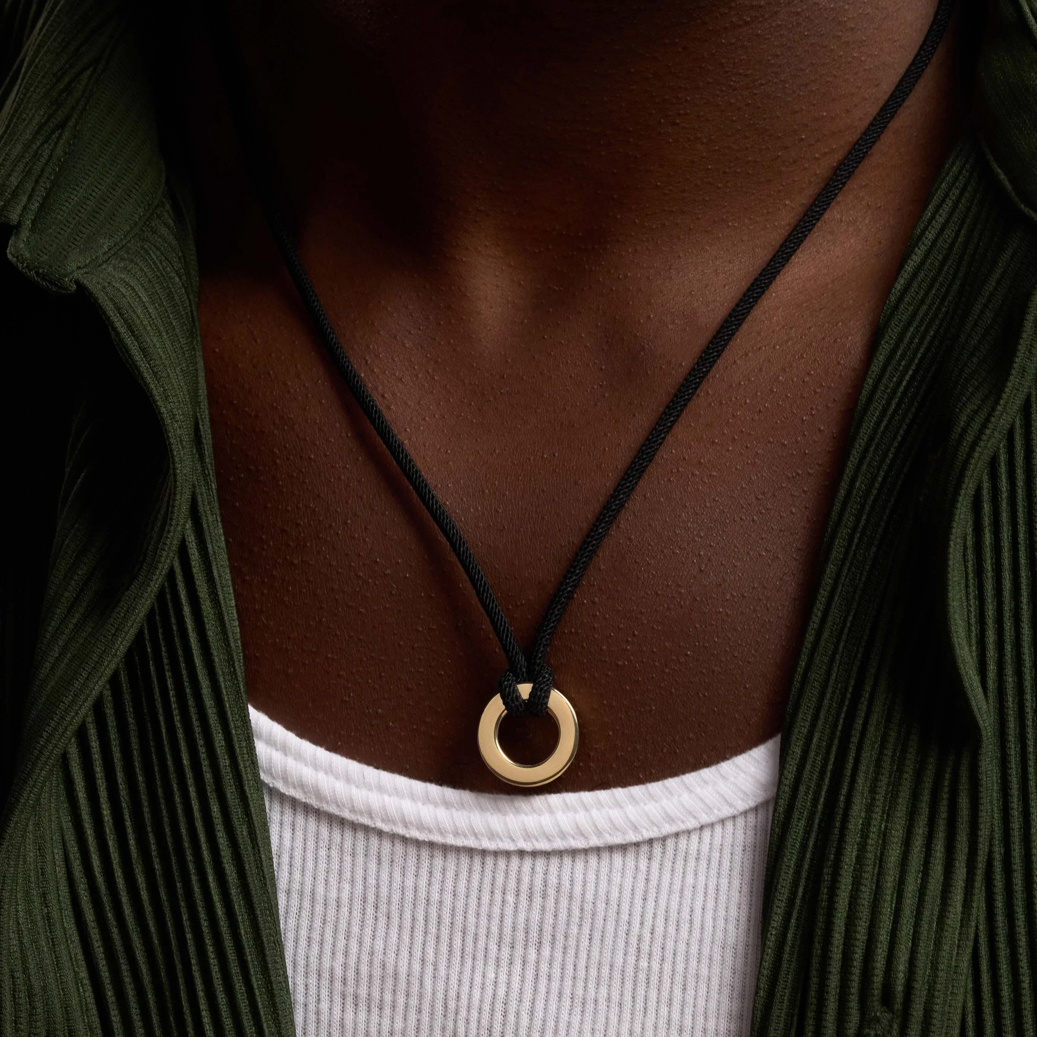 Inspired Revival Karma Circle Black String Necklace - Image 2