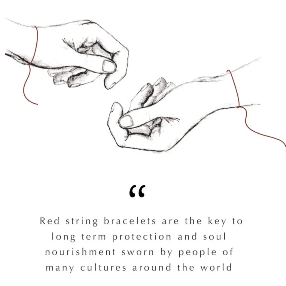 Joyful Journey Gold Plated Chakra Red String Bracelet - Image 4