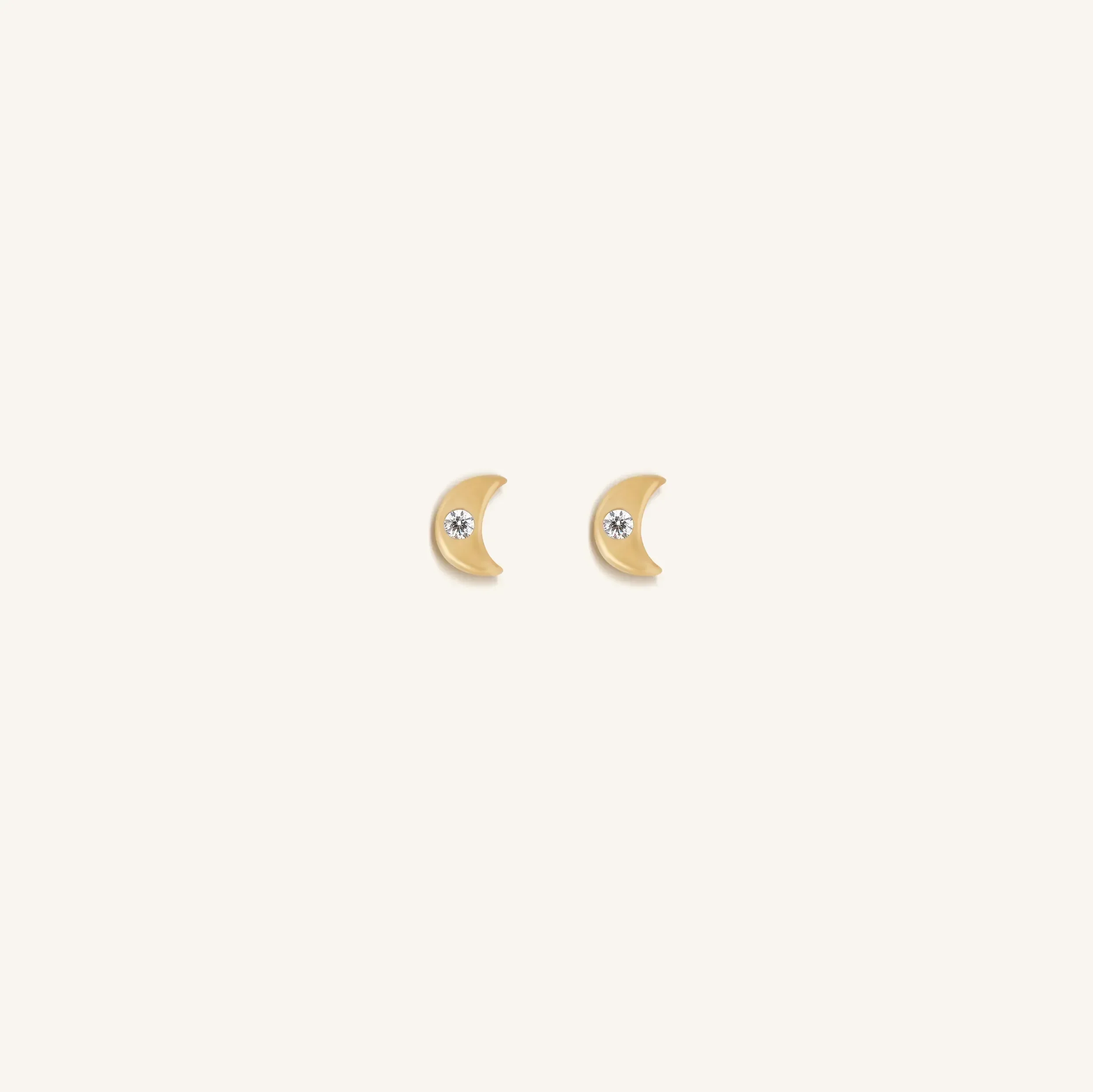 Balanced Perspective Diamond Moon Earrings