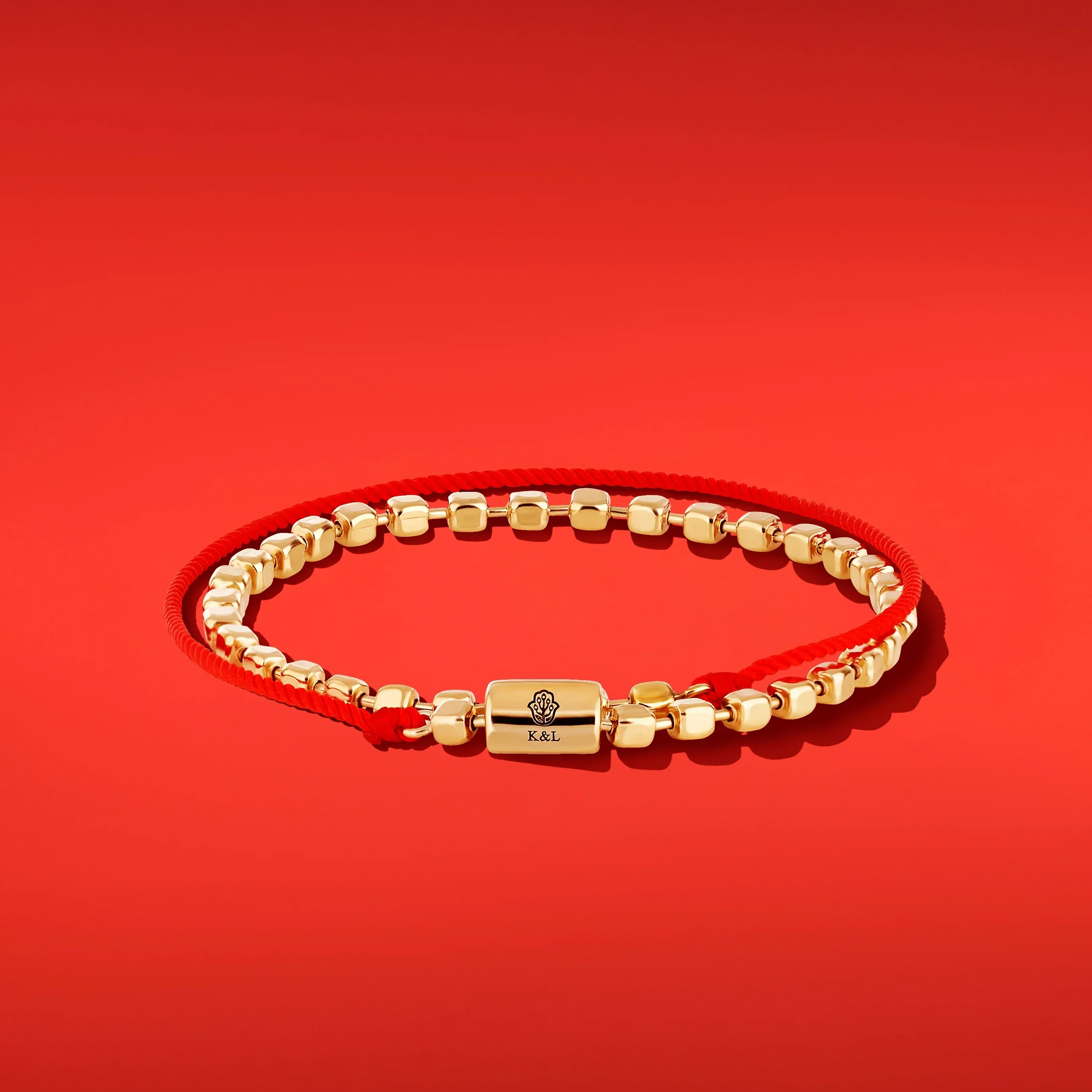 Loyal Companion Gold Hamsa Red String Bracelet