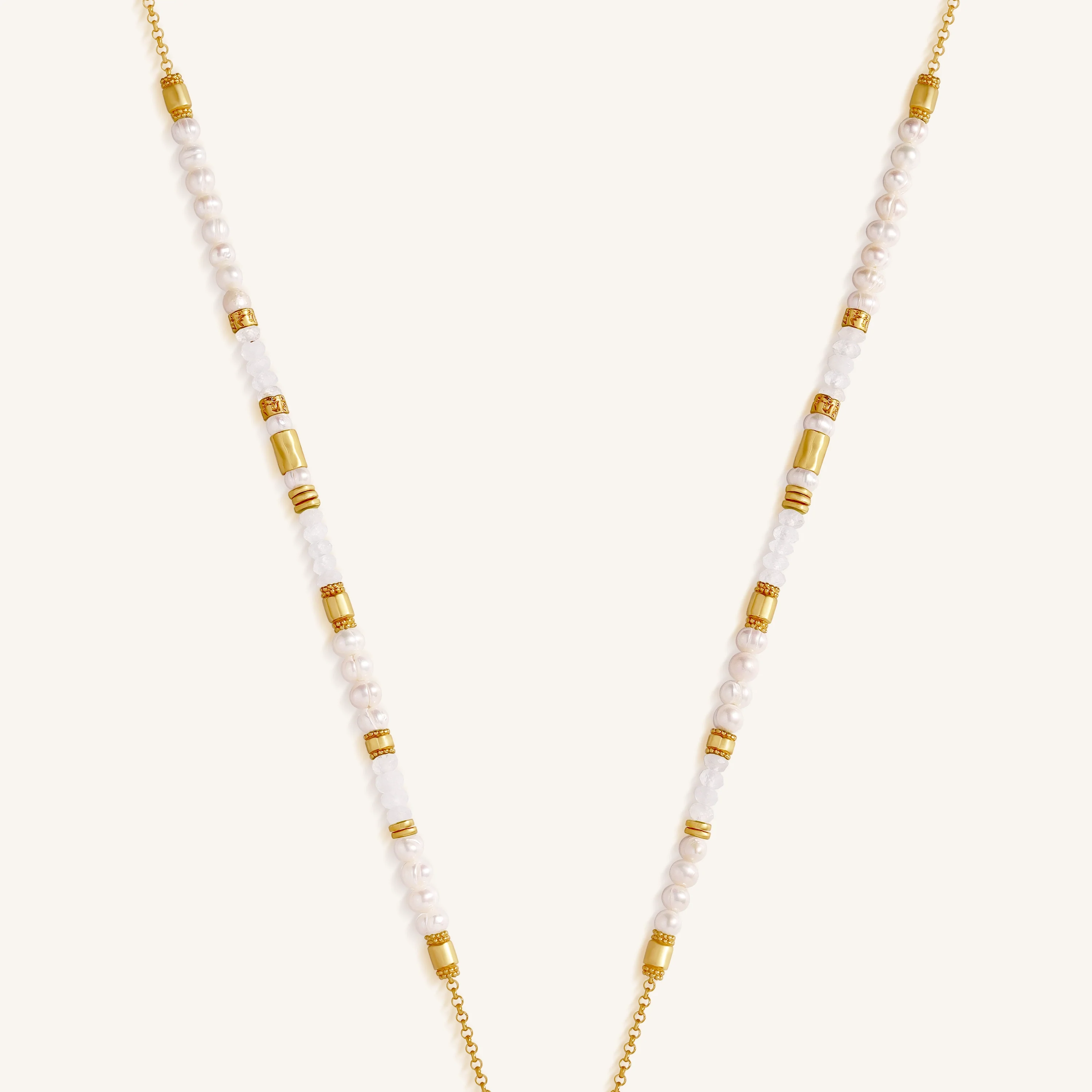 Luminous Tide Moonstone Tube Necklace - Image 6