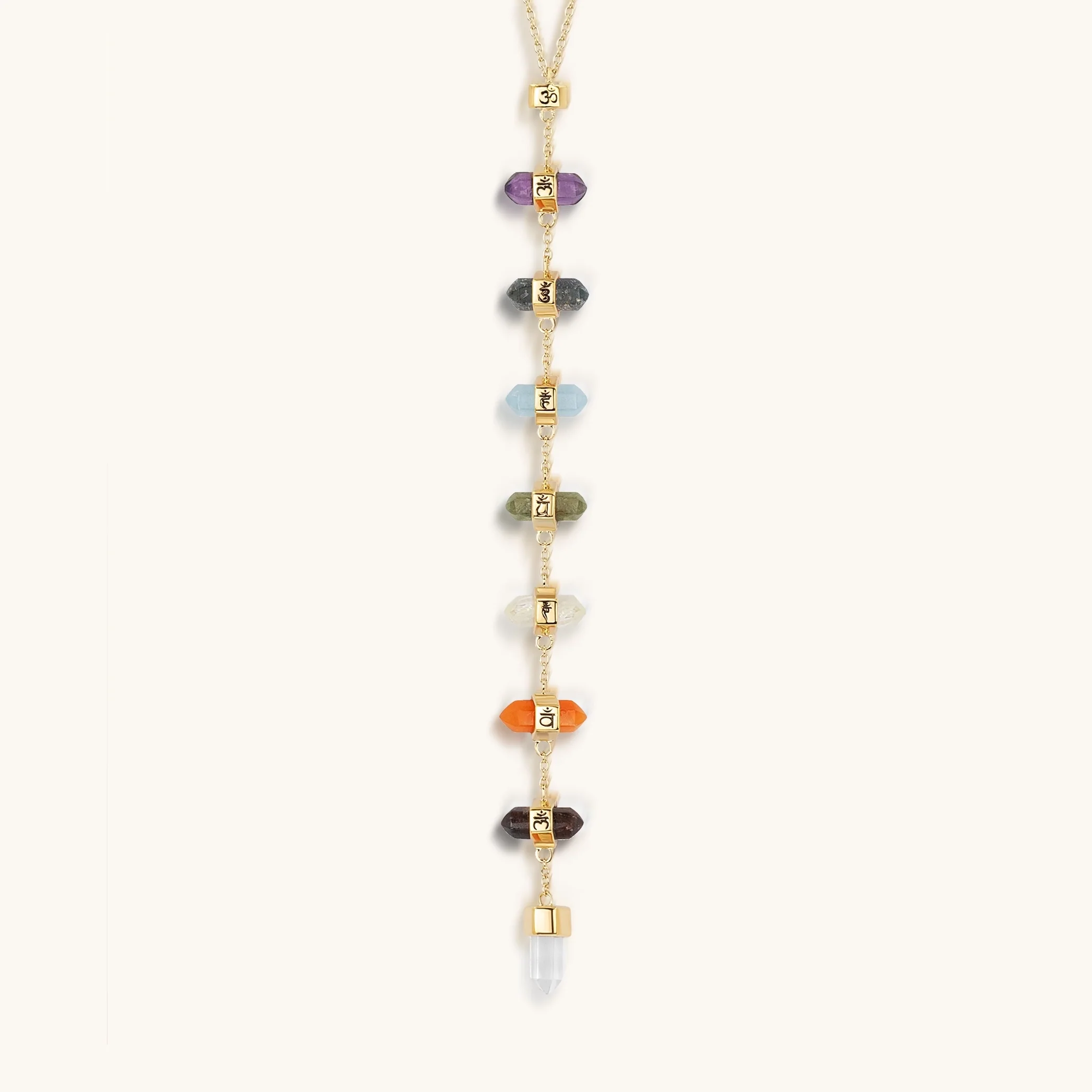 Magical Drops Multi-Stone Chakra Lariat Necklace - Image 5