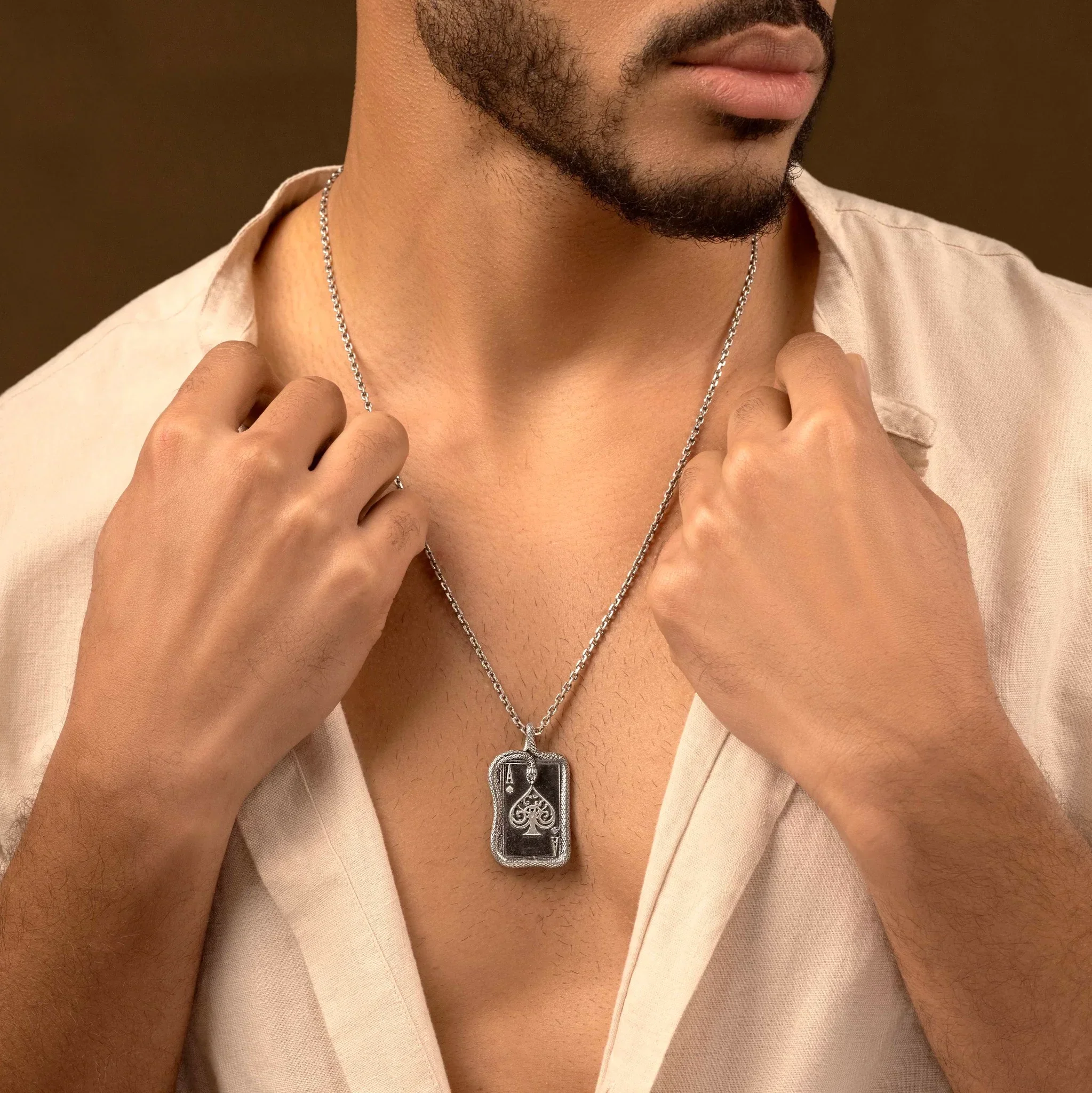 Manifest & Achieve - Ace Spade Card Silver Necklace - Image 2
