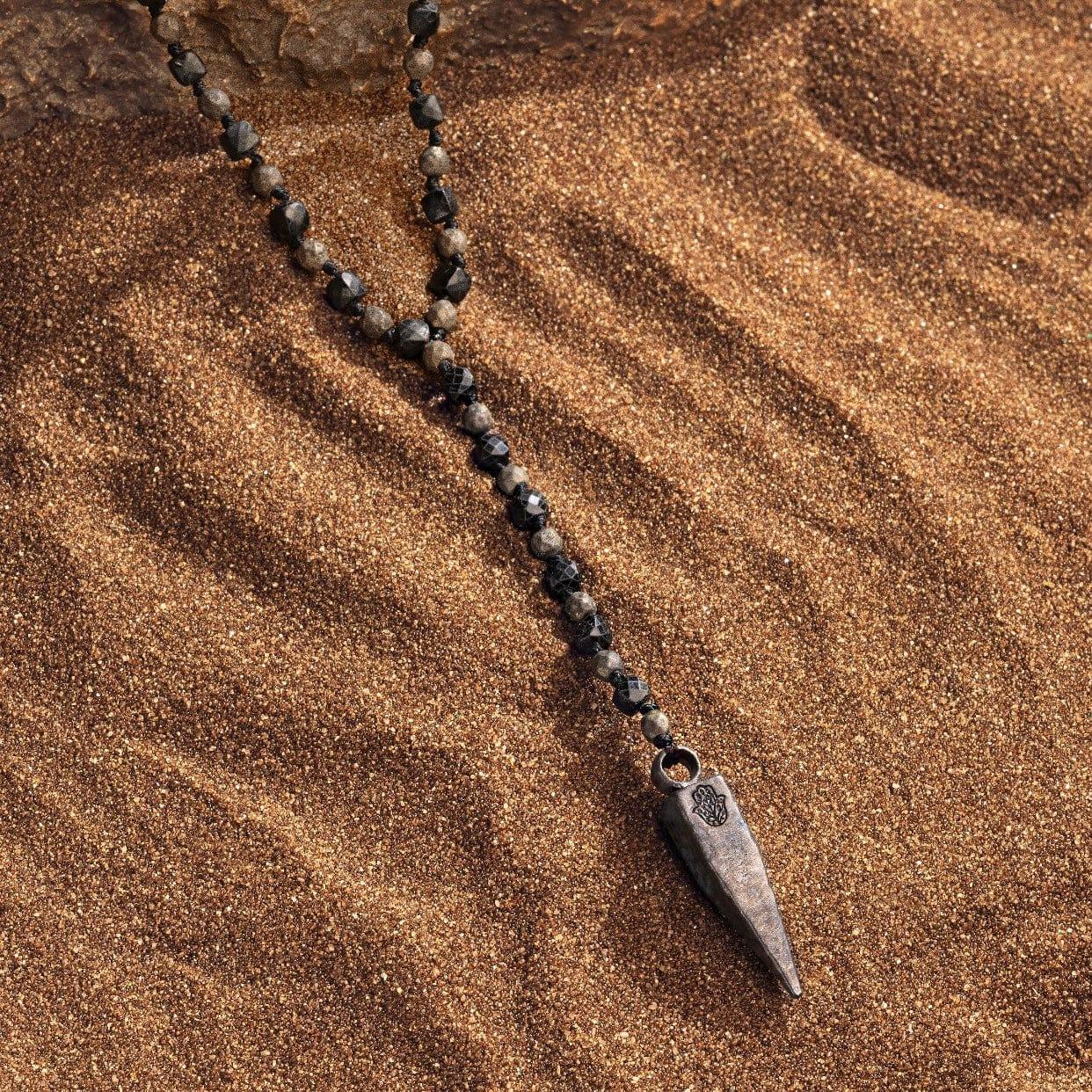 Manifest Improvement Pyrite Onyx Multi Symbol Pointer Necklace