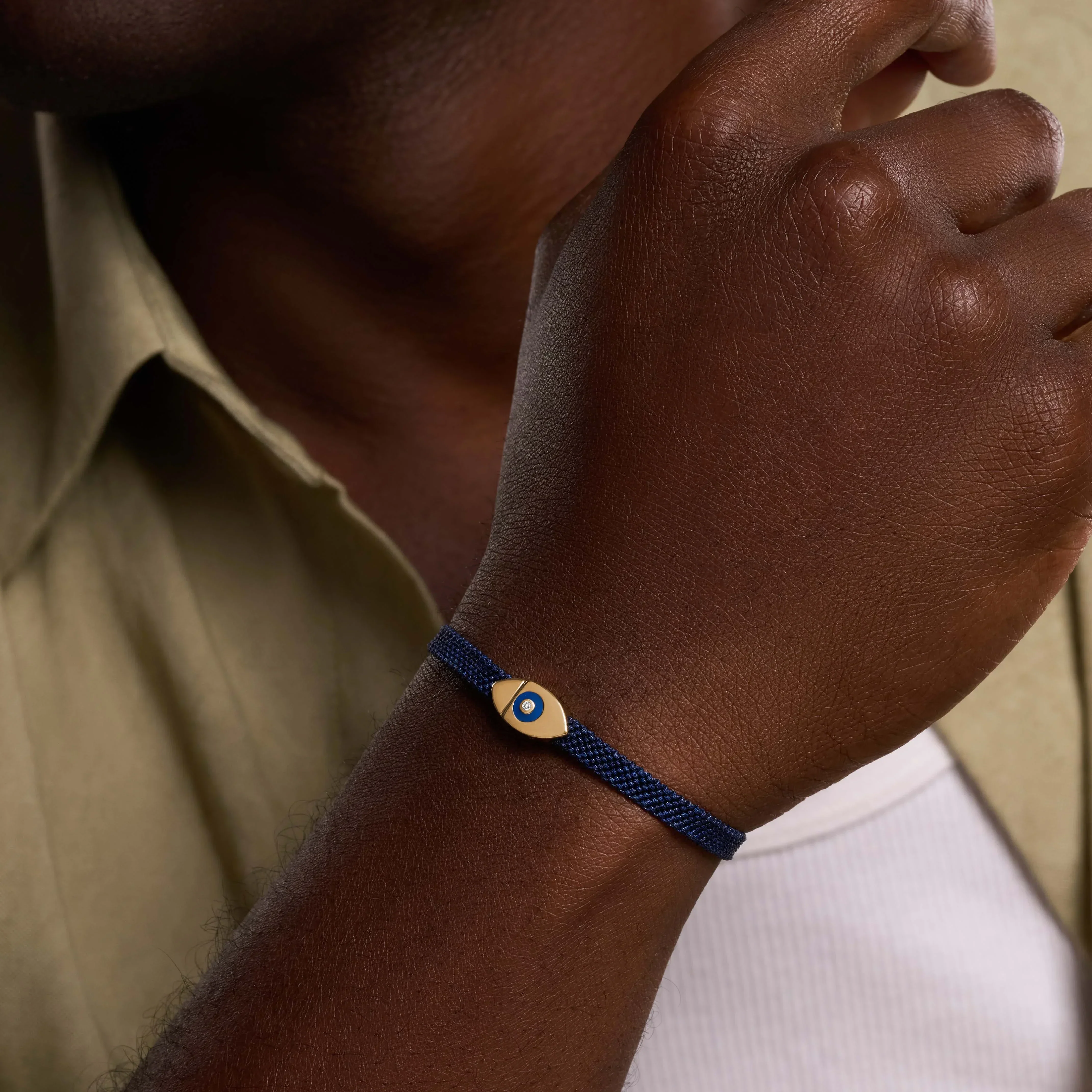 Men's Forward Vision Evil Eye Blue String Bracelet - Image 2