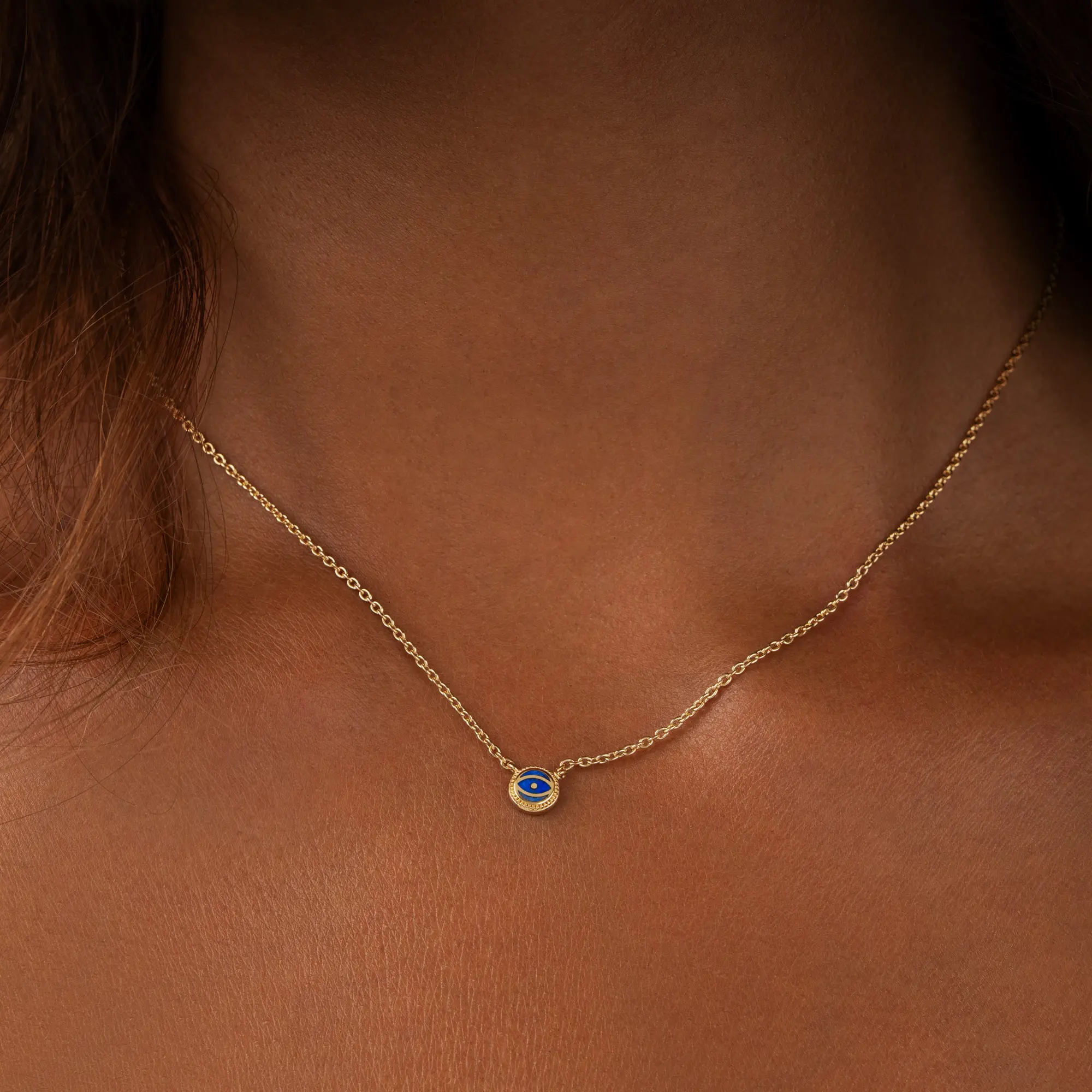 Midnight Horizon Lapis September Birthstone Gold Necklace - Image 2