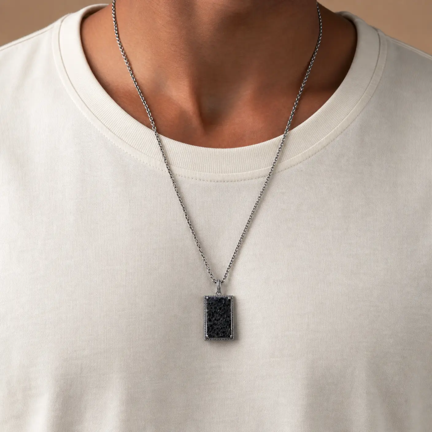 Molten Spirit Rough Lava Pendant Necklace - Image 2