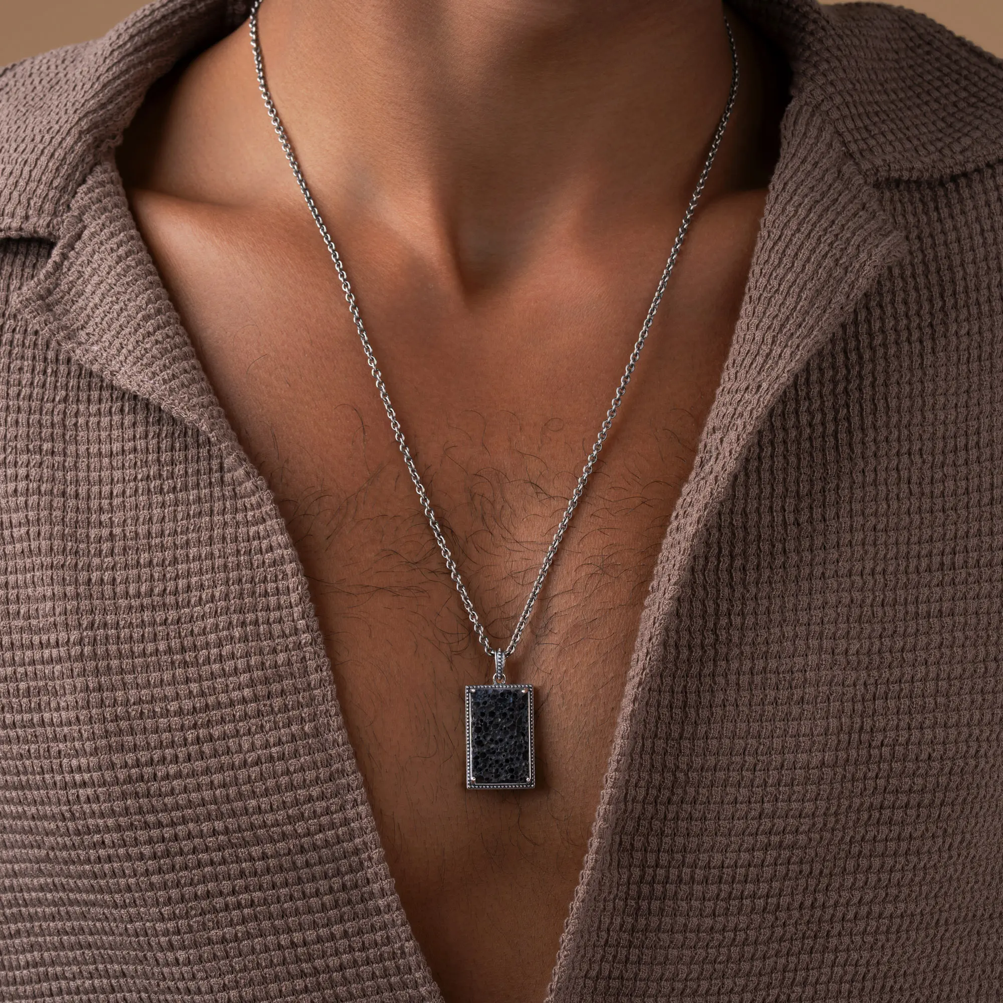 Molten Spirit Rough Lava Pendant Necklace - Image 3