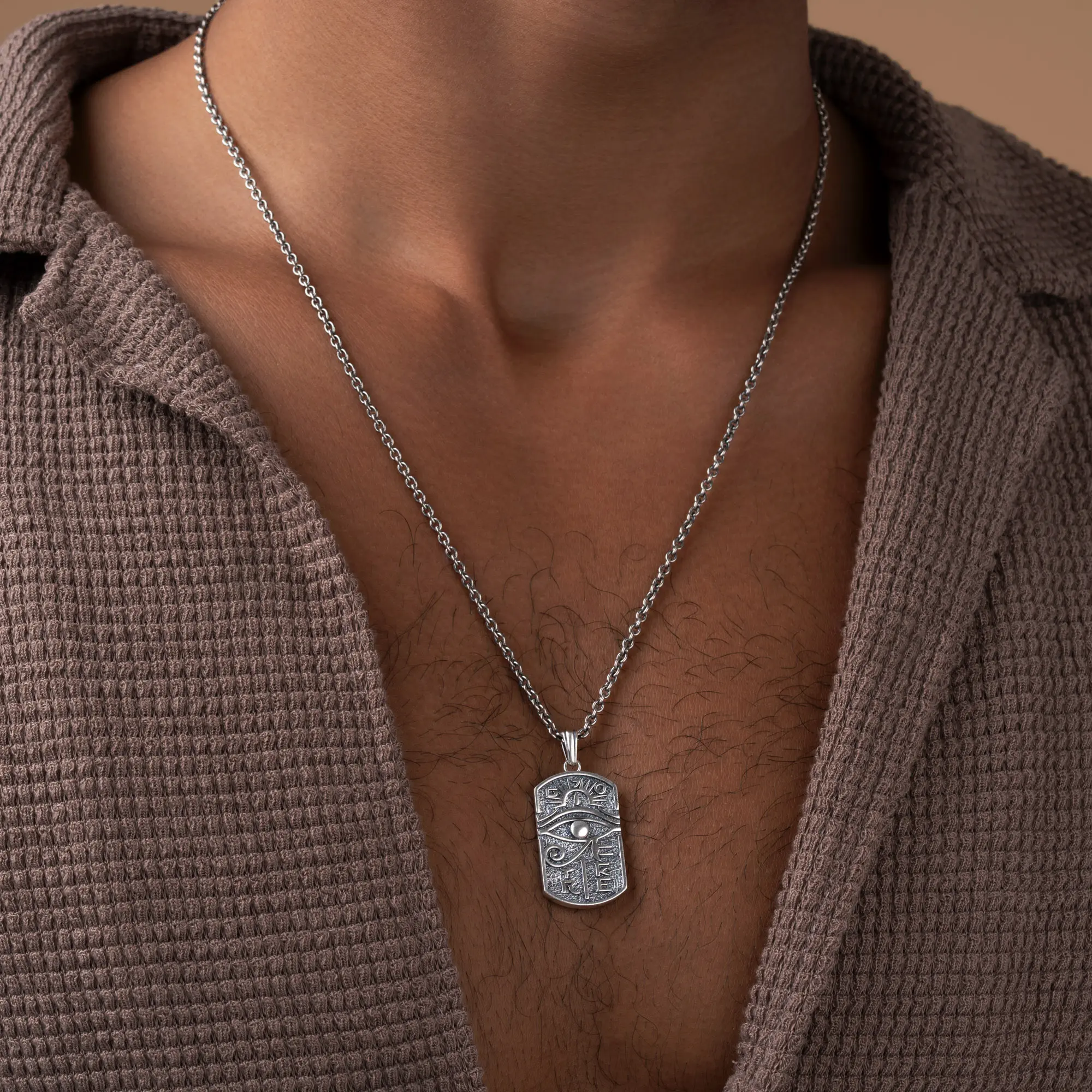 Mystic Turn Spiritual Eye of Horus Silver Necklace - Image 5