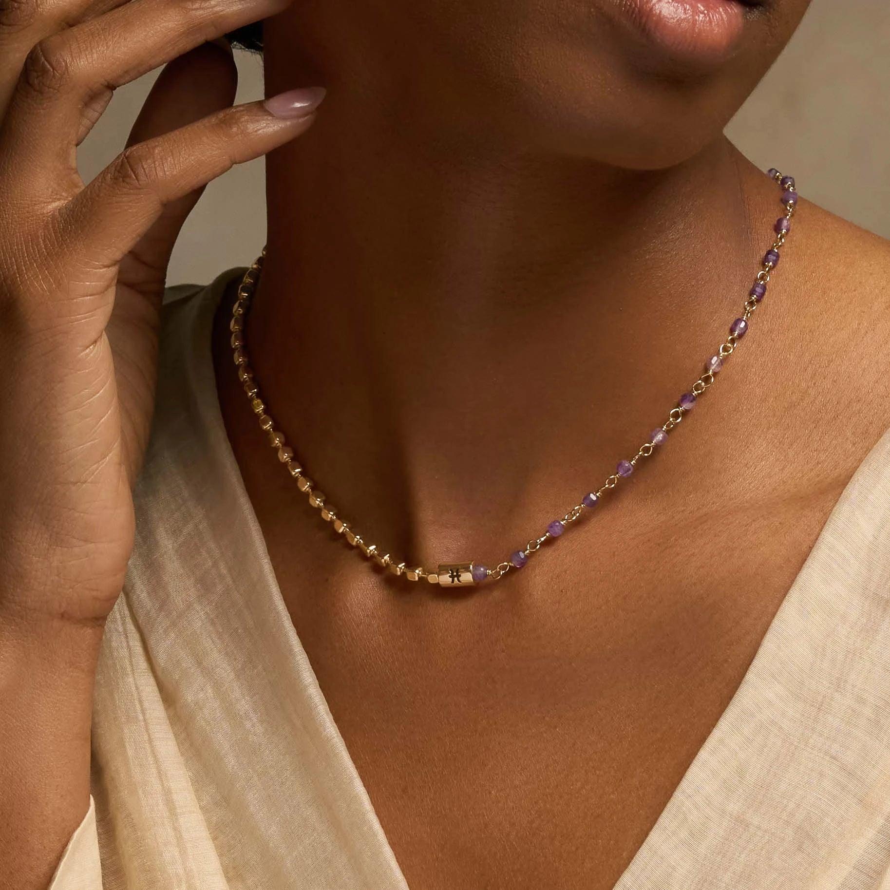 Oceanic Soul Pisces Amethyst Jewelry Set - Image 2
