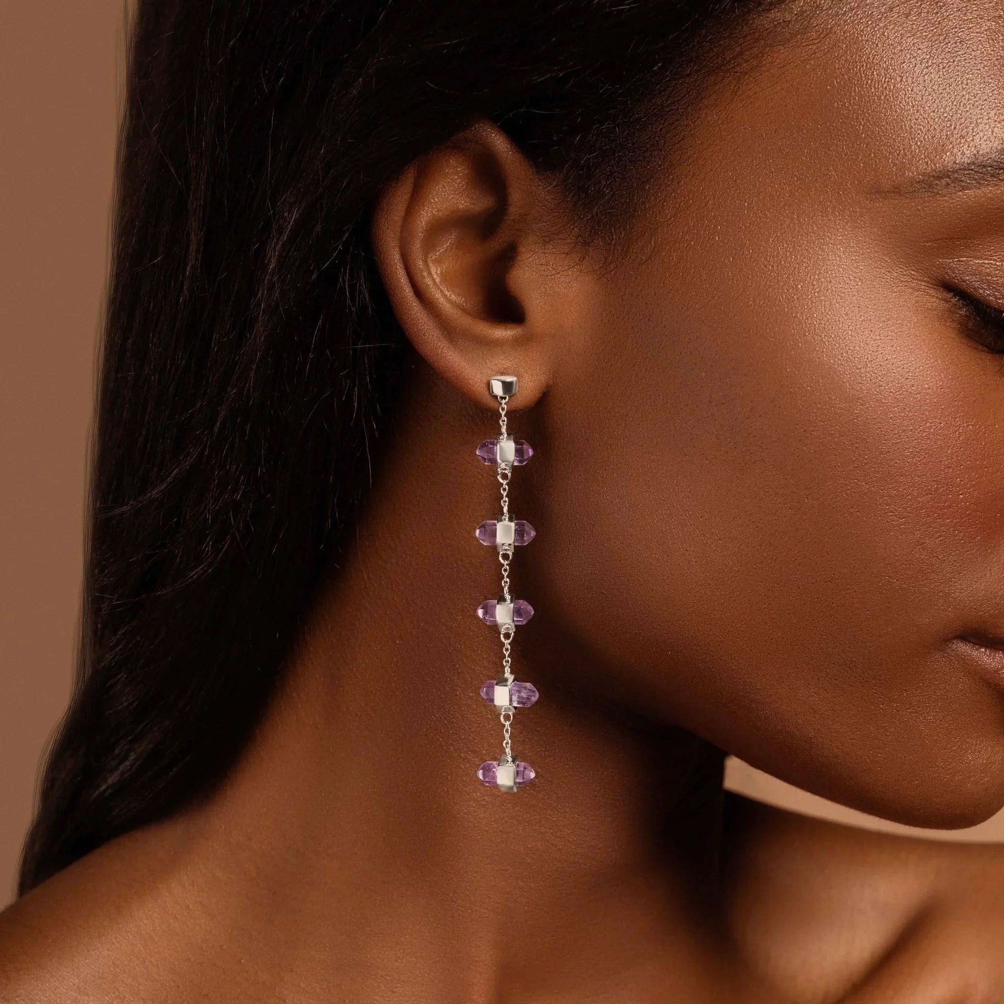 Overall Wellbeing - Amethyst Earrings - Image 2