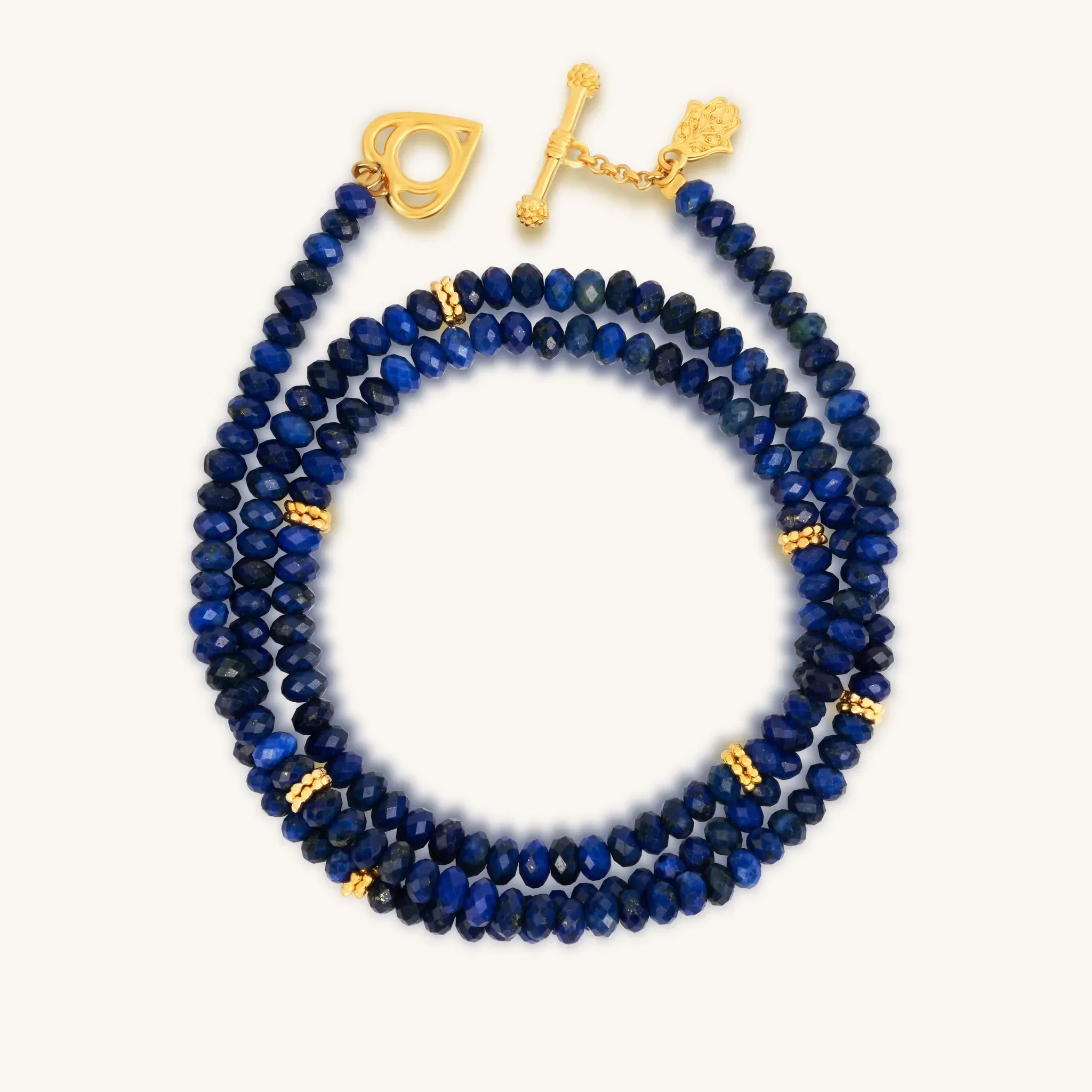 Peaceful Heart Lapis Lazuli Wrap Bracelet - Image 3