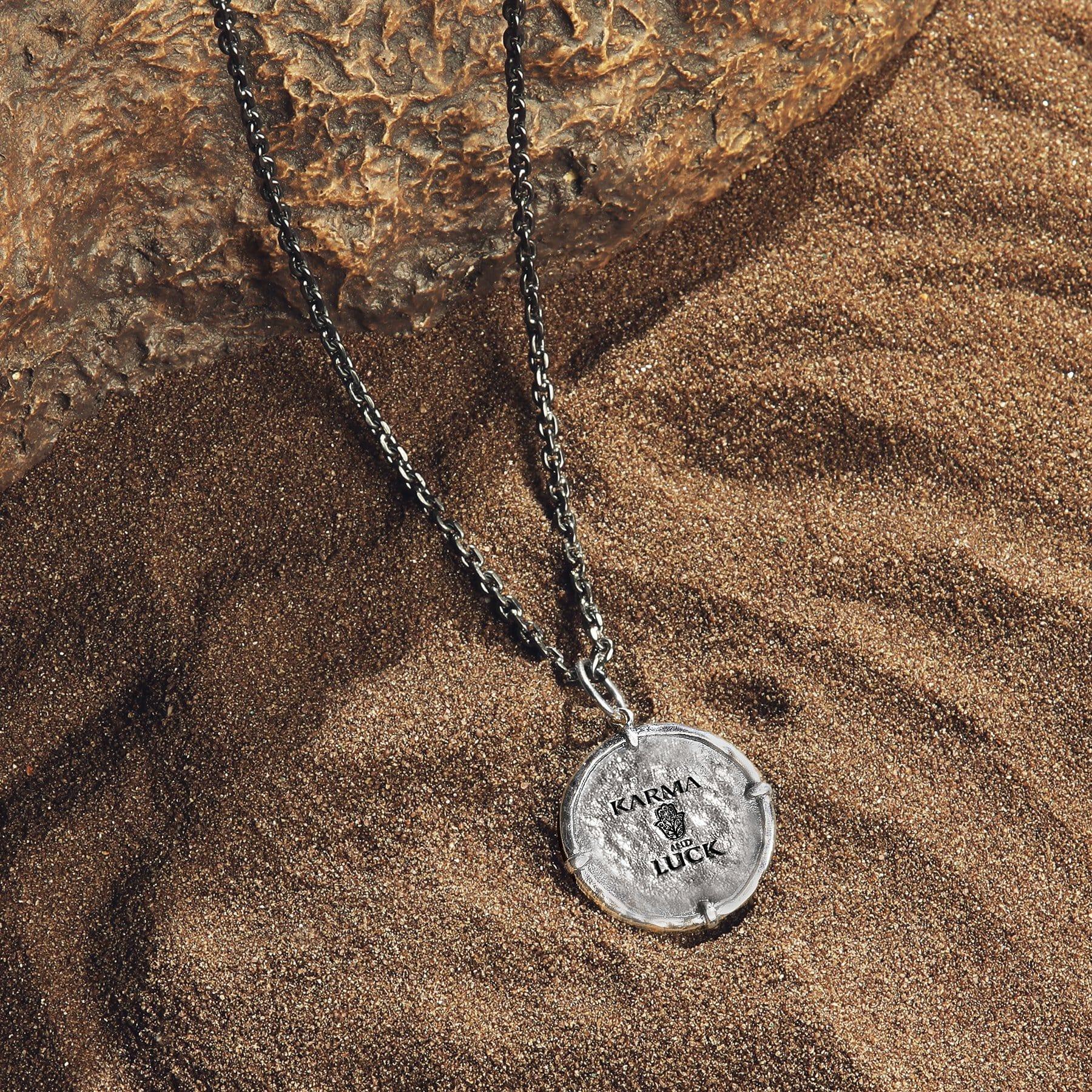 Personal Strength - Silver Gunmetal Lion Medallion Necklace - Image 3