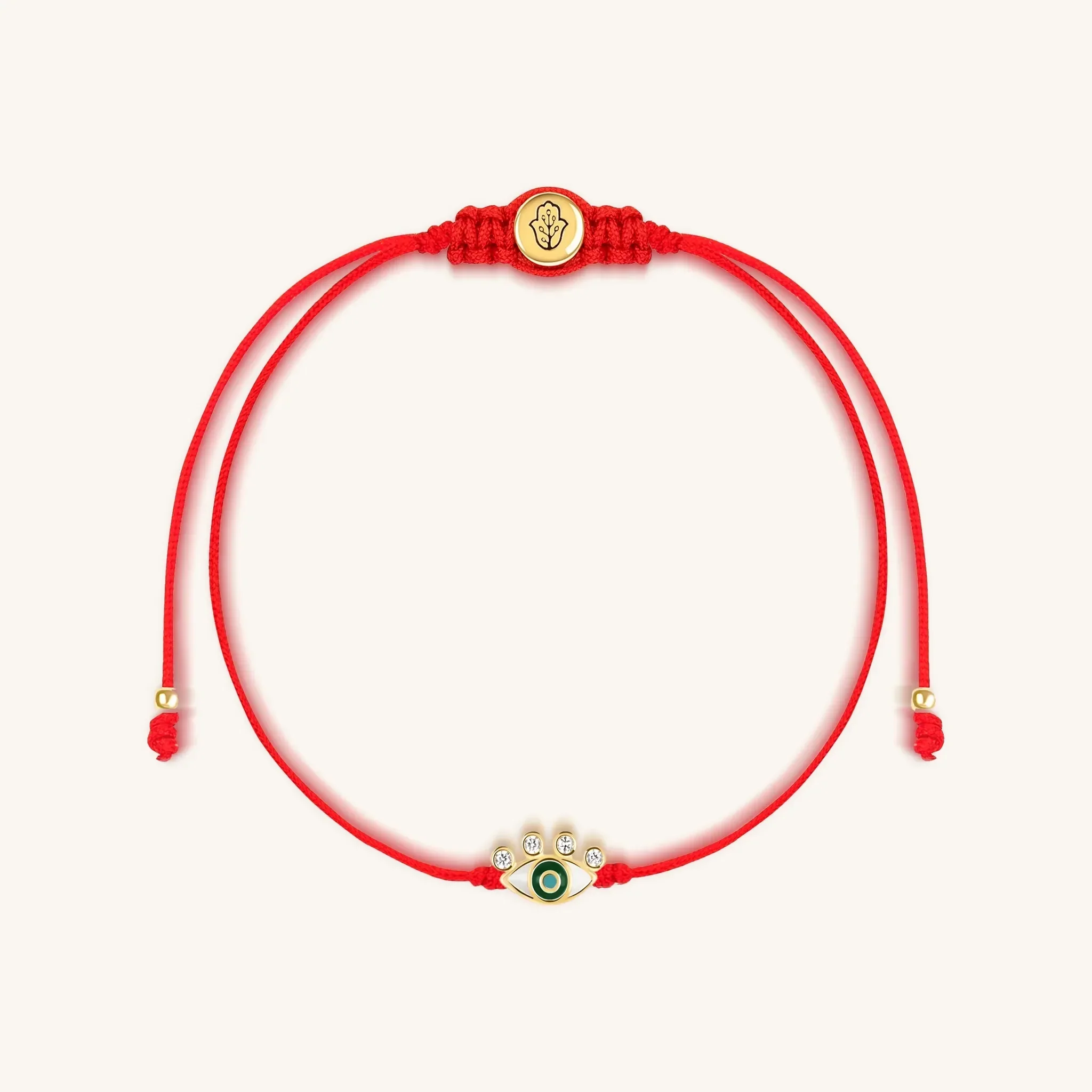 Piercing Gaze Evil Eye Red String Bracelet