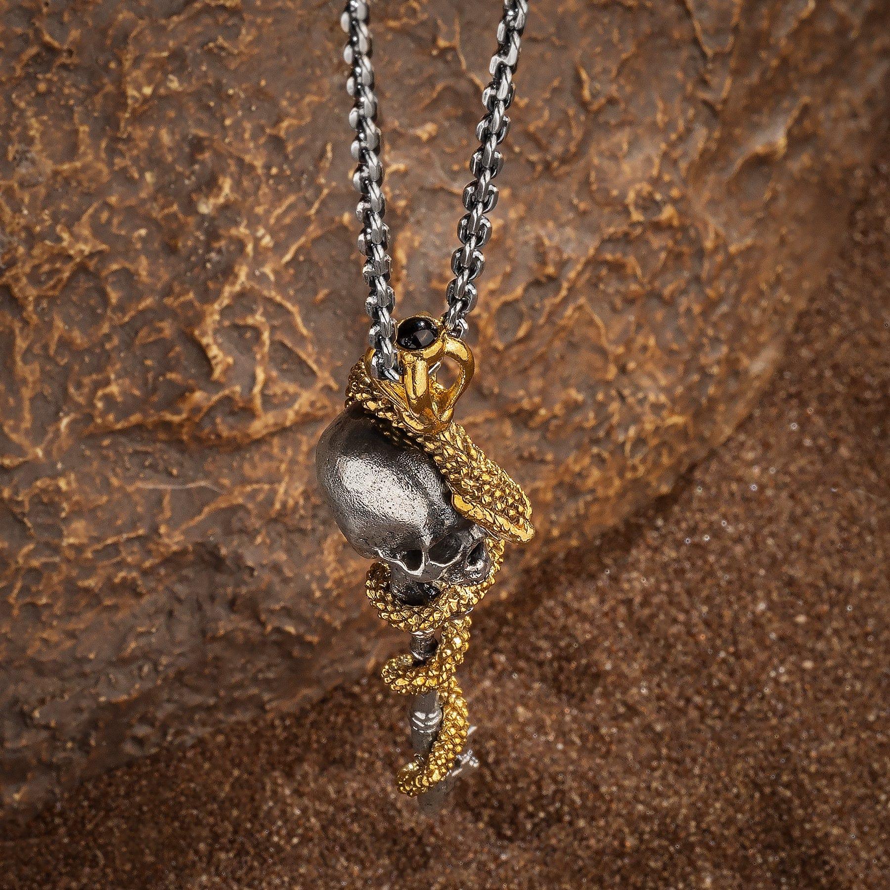 Powerful Guidance Snake Skull Onyx Necklace - Image 4