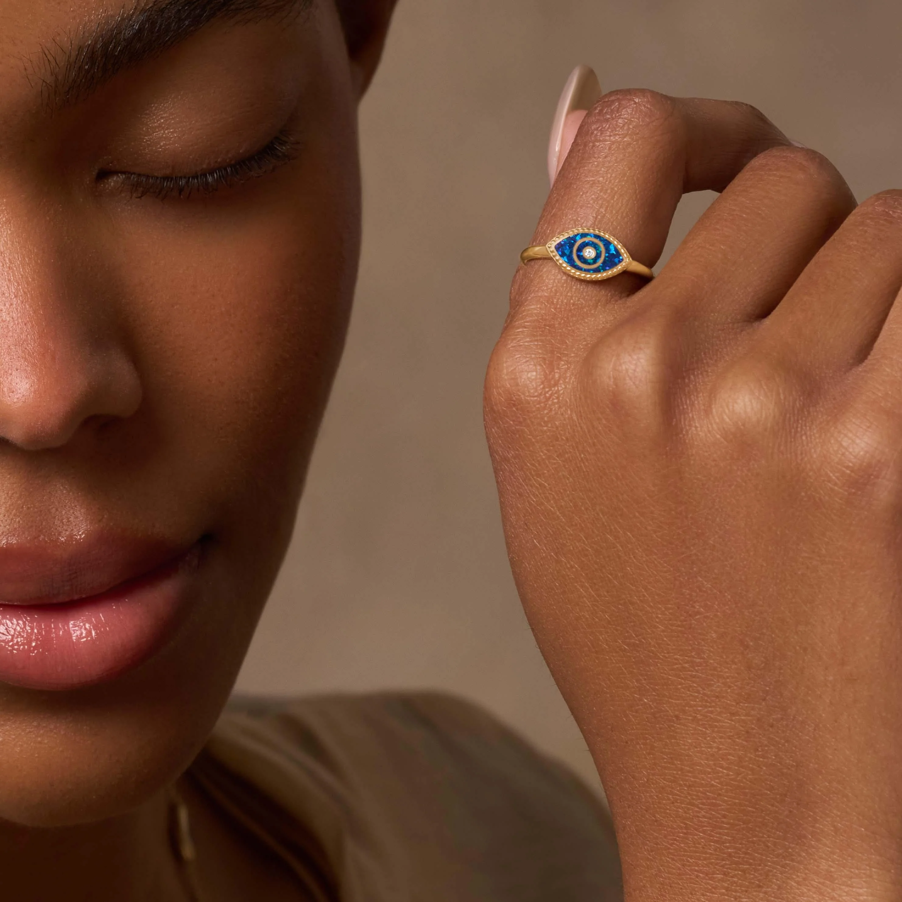 Prophetic Soul Lab Blue Opal Evil Eye Ring - Image 2