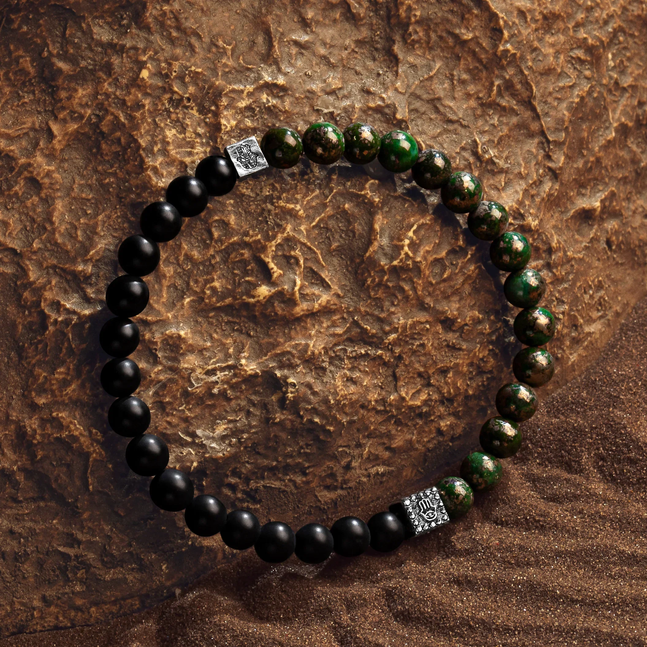 Prosperous Protection Multi Stone Hamsa Bracelet