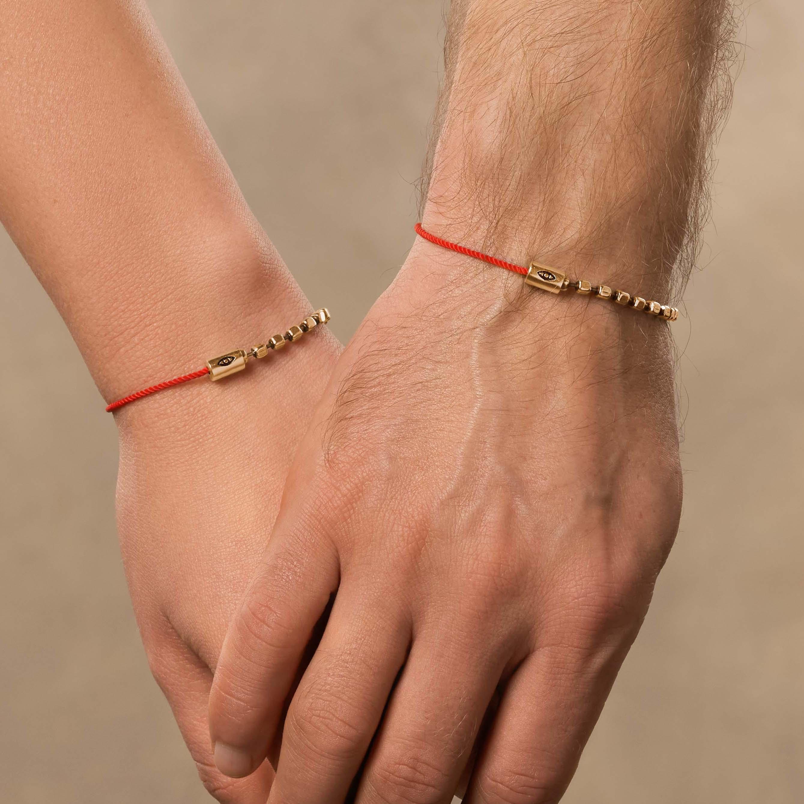 Prosperous Vibration Men's Gold Red String Evil Eye Bracelet - Image 2