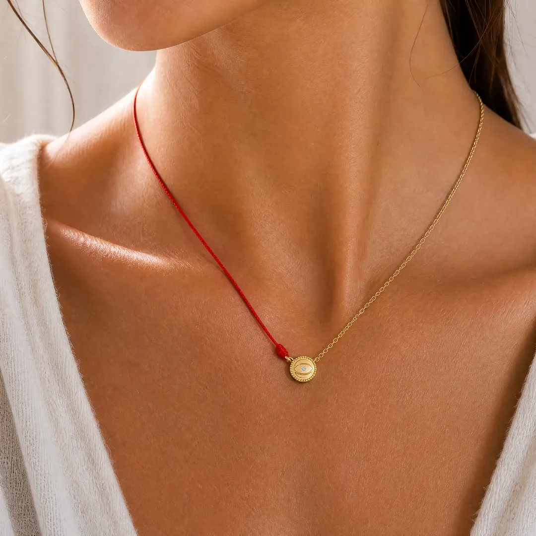 Protective Balance Evil Eye Red String Necklace - Image 2