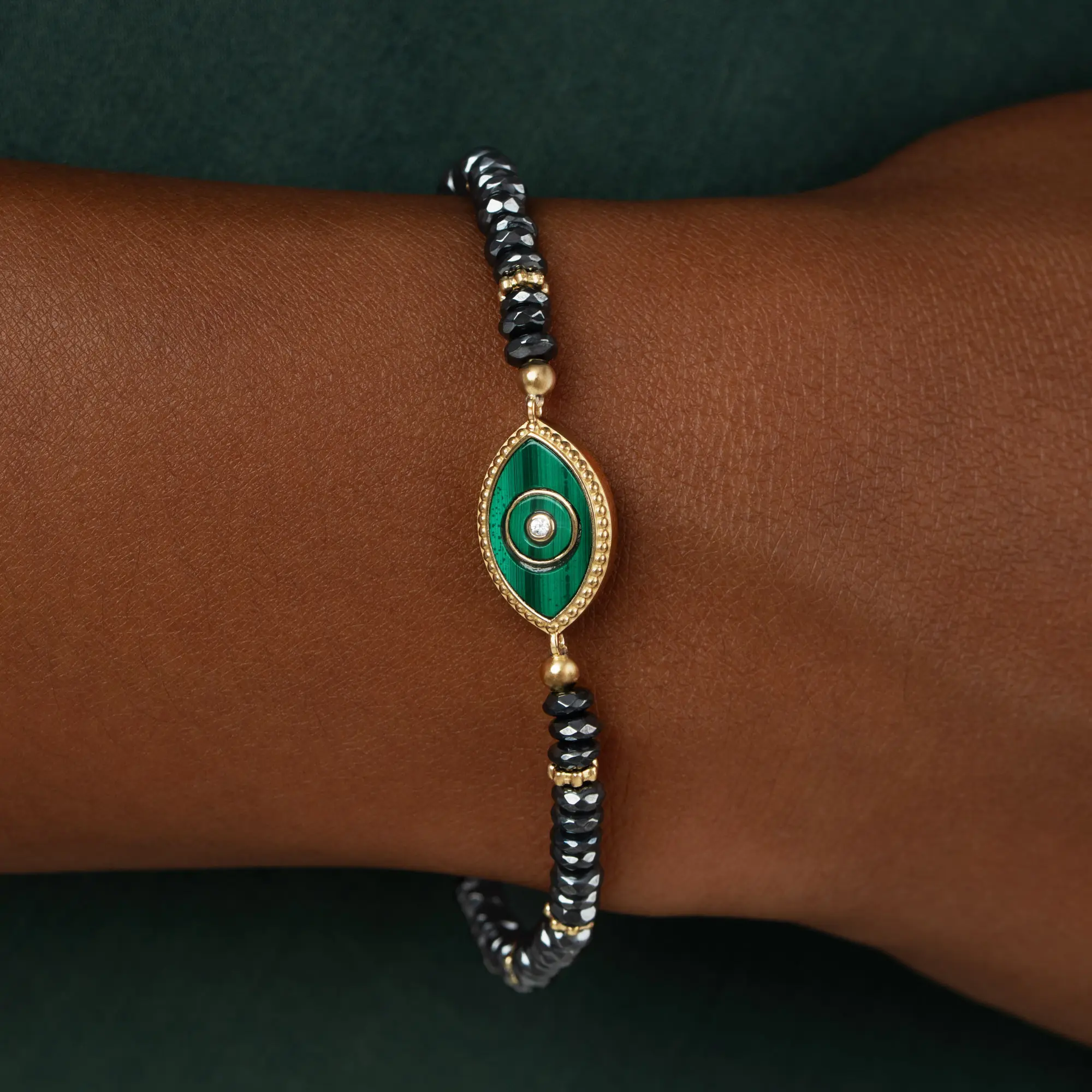 Protective Harmony Hematite & Malachite Bracelet - Image 4