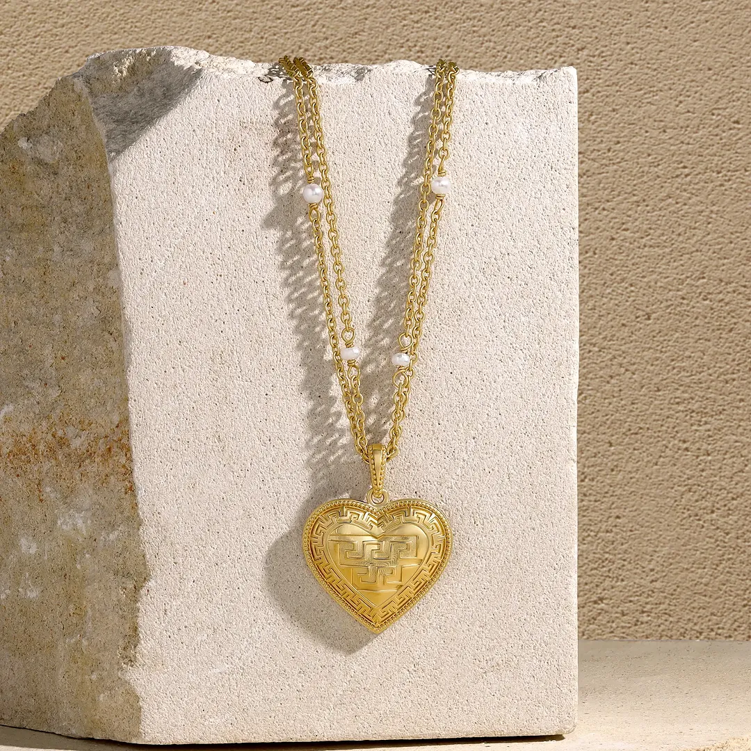 Pure Devotion Pearl Heart Necklace - Image 2